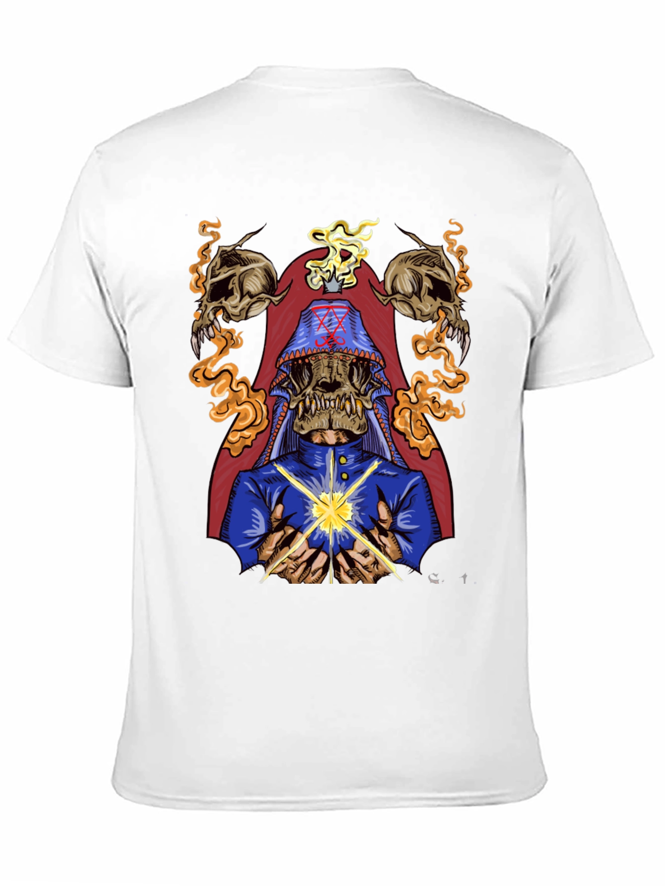 Occult Skull Graphic Tee - Dark Aesthetic Cotton T-Shirt