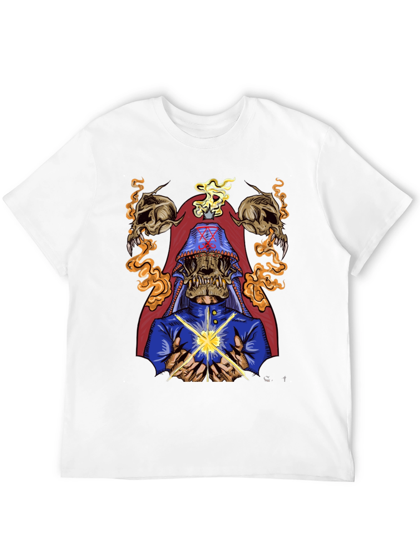 Occult Skull Graphic Tee - Dark Aesthetic Cotton T-Shirt