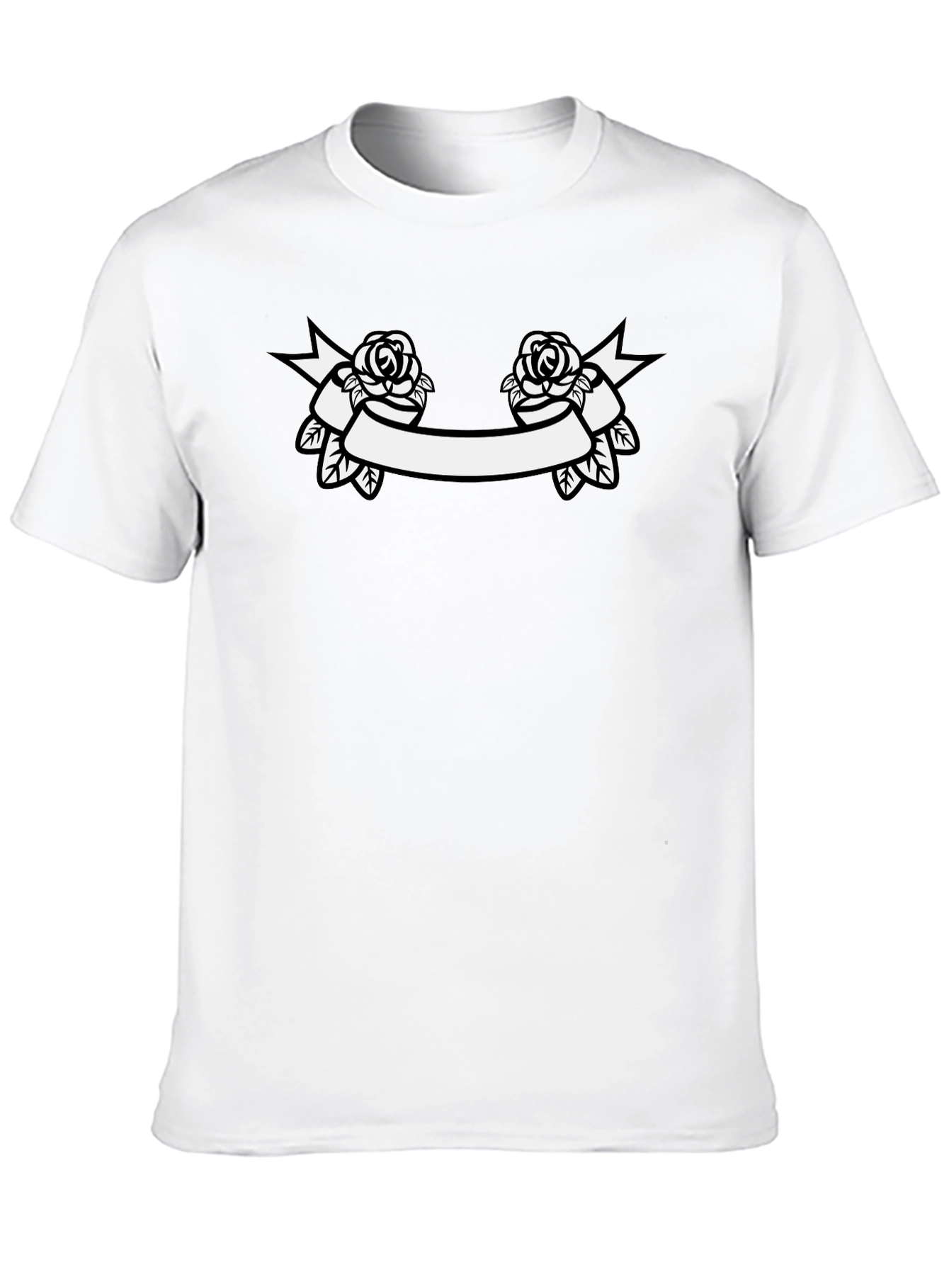 Rose Banner Graphic Tee - Classic Black T-Shirt