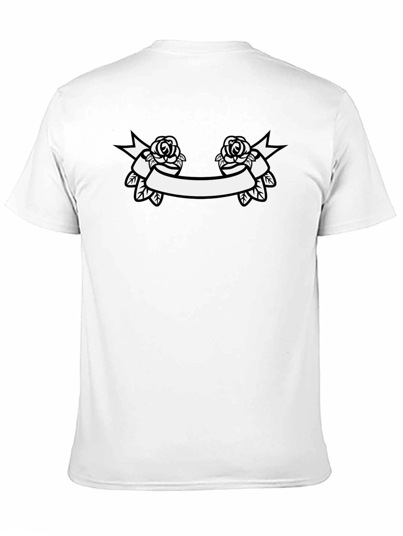 Rose Banner Graphic Tee - Classic Black T-Shirt