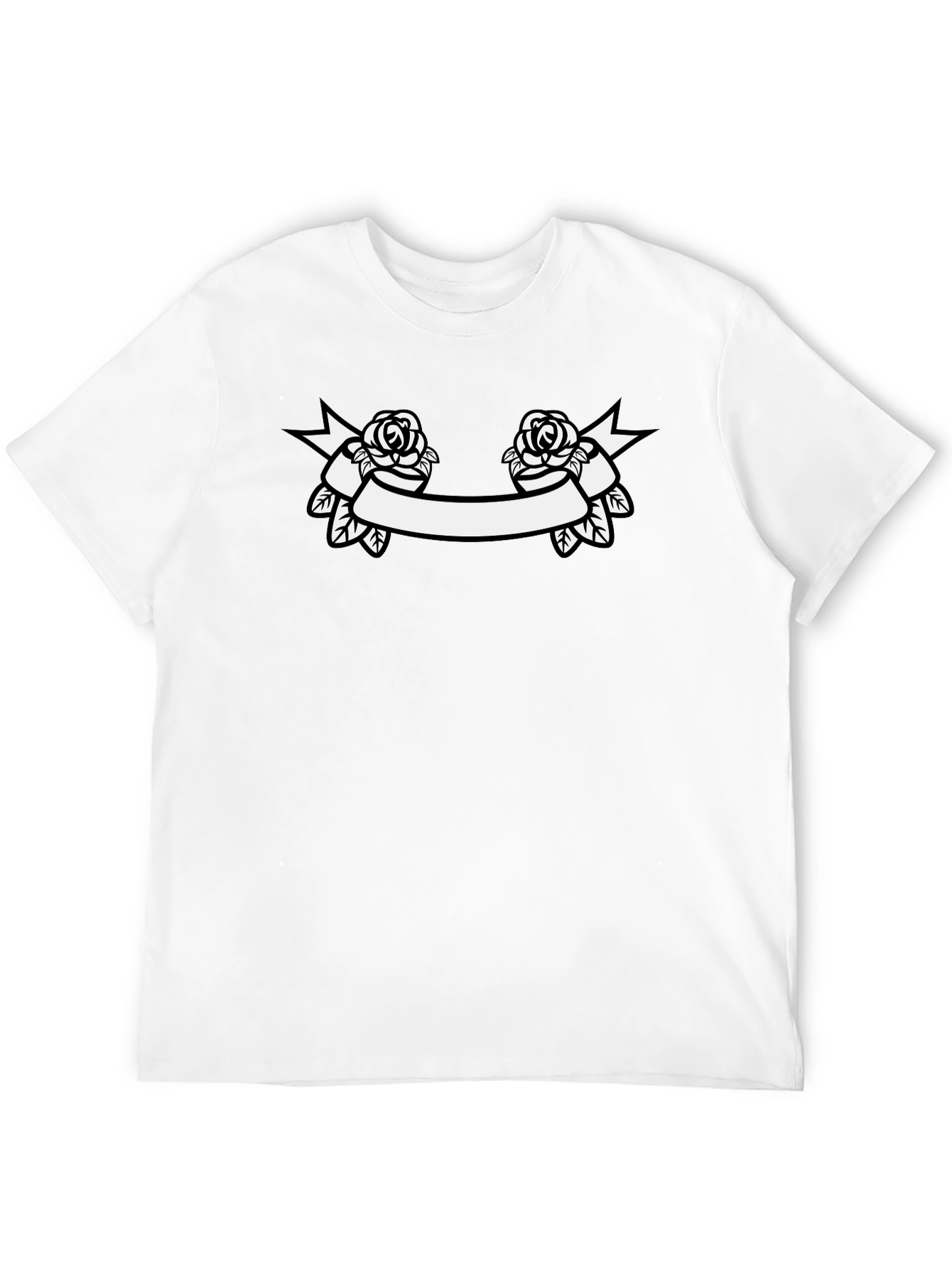 Rose Banner Graphic Tee - Classic Black T-Shirt