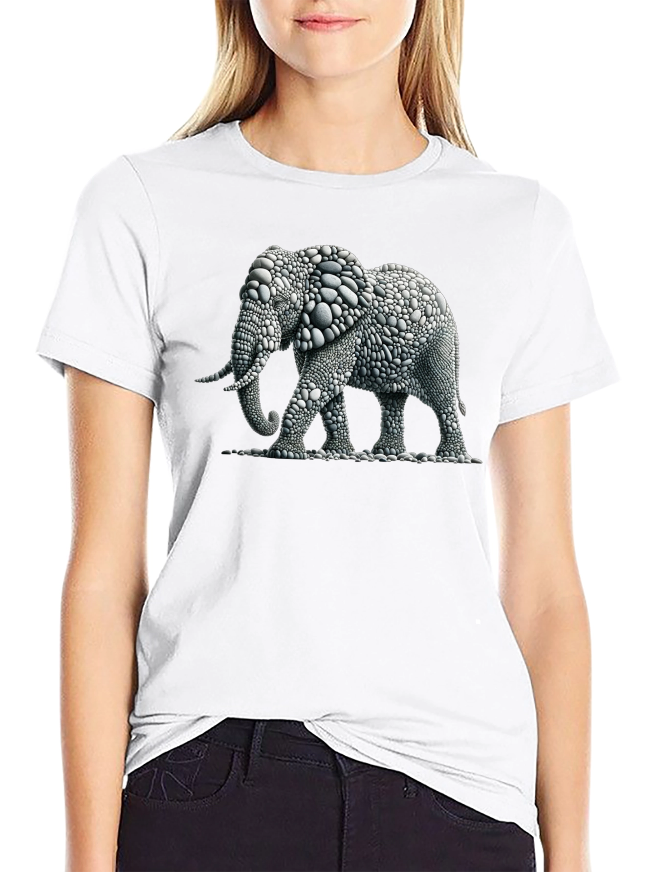 Elephant Pebble Art T-Shirt