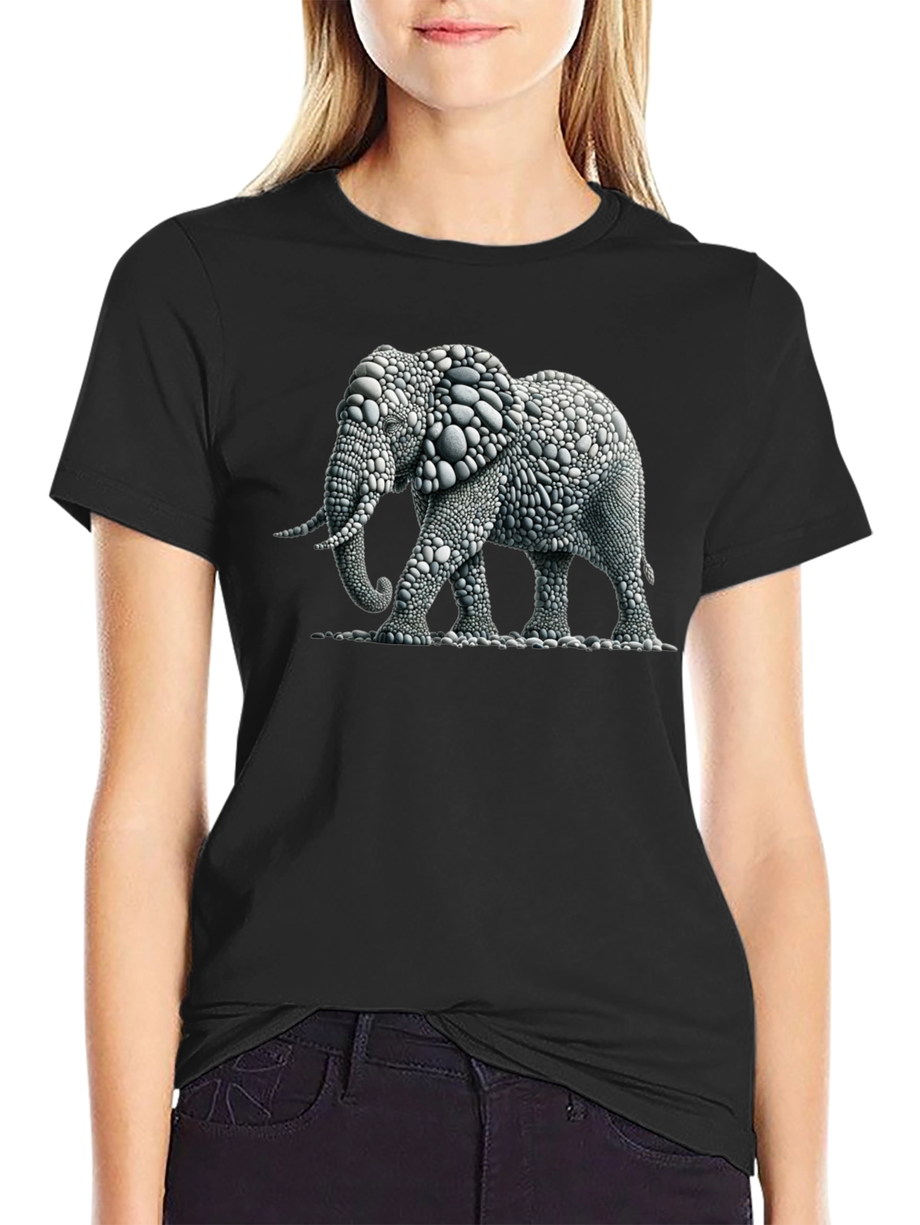 Elephant Pebble Art T-Shirt