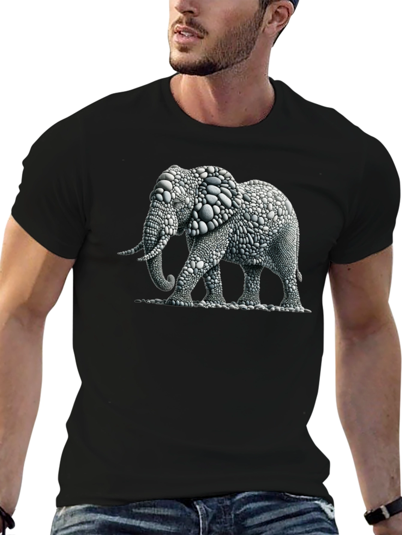 Elephant Pebble Art T-Shirt