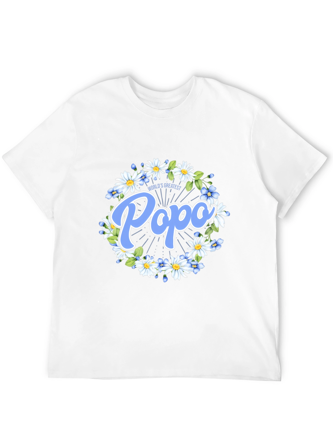 Worlds Greatest Popo T-Shirt - Floral Design