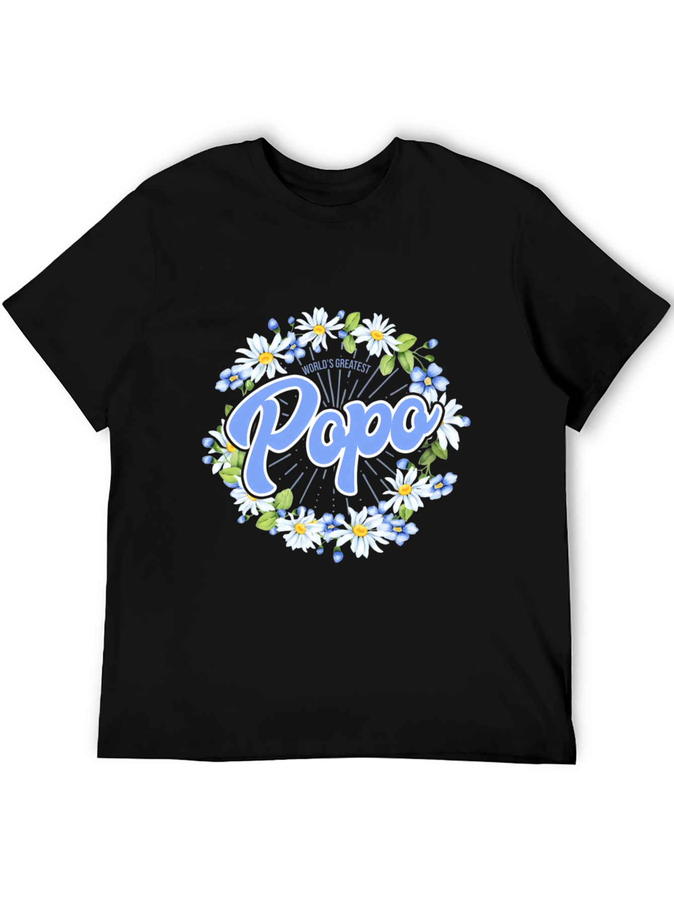 Worlds Greatest Popo T-Shirt - Floral Design