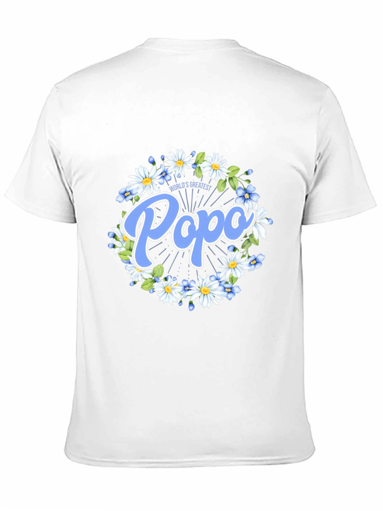 Worlds Greatest Popo T-Shirt - Floral Design