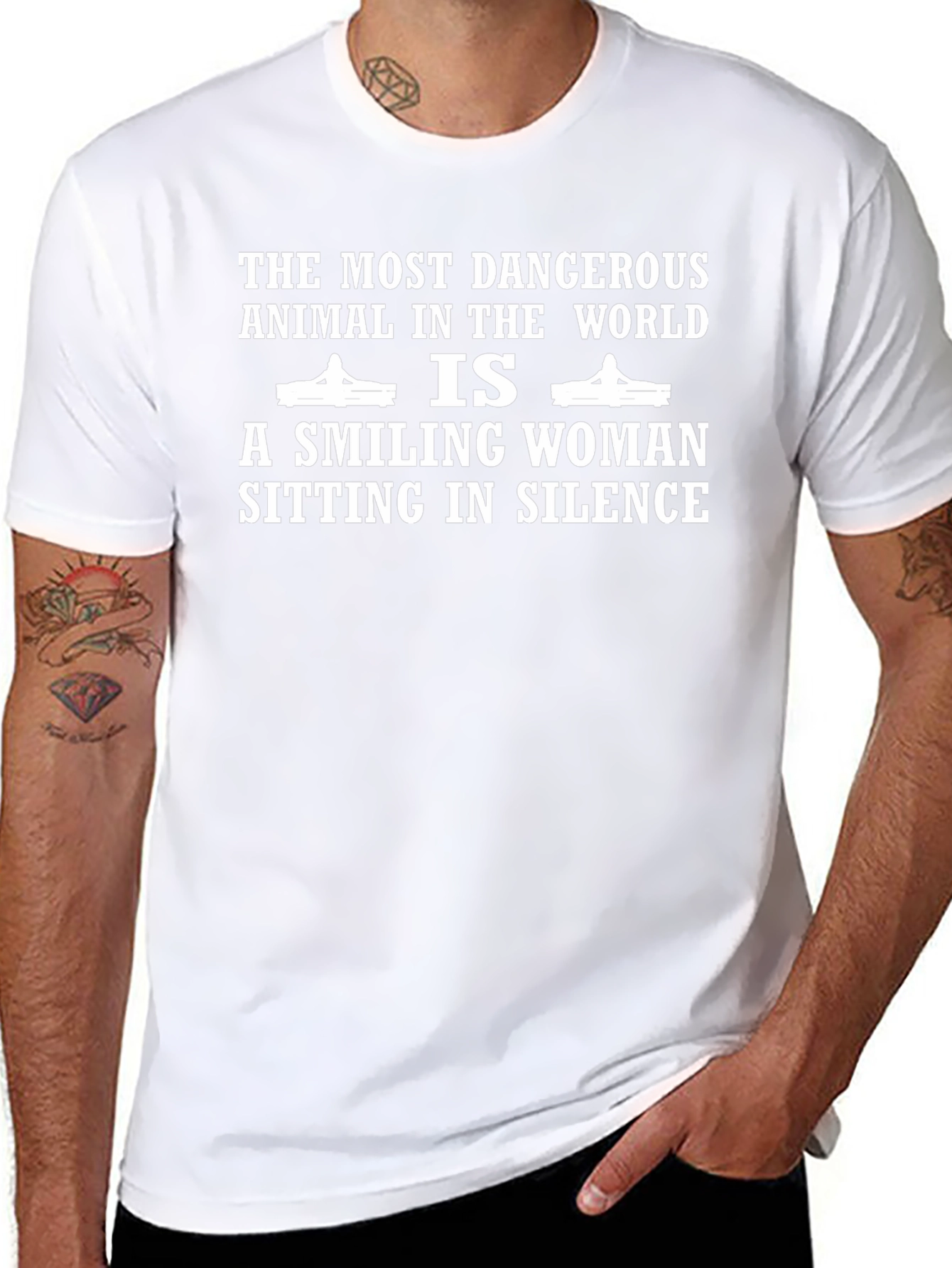 Smiling Woman Sitting In Silence T-Shirt