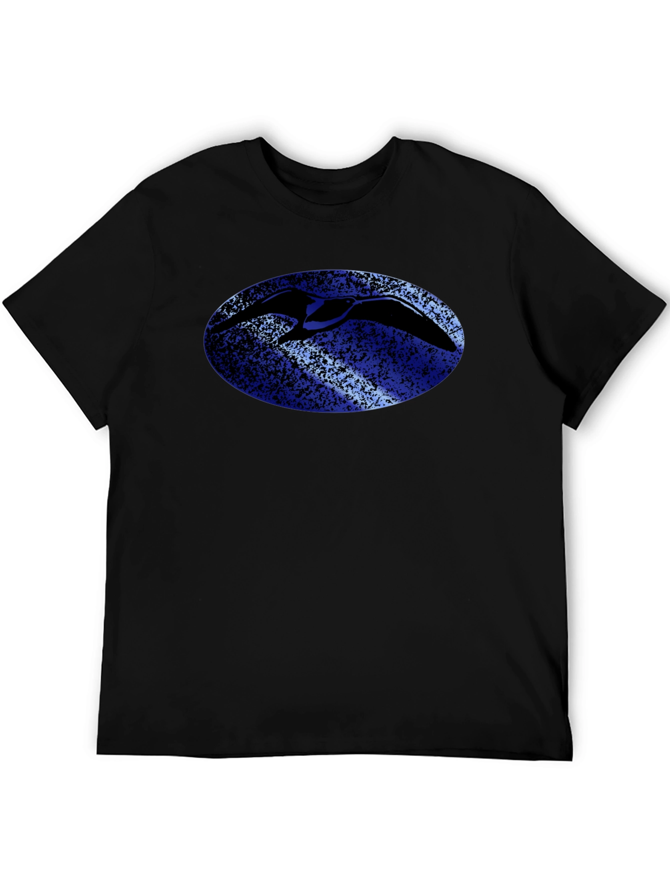 Bird Silhouette Graphic Tee - Black Cotton T-Shirt