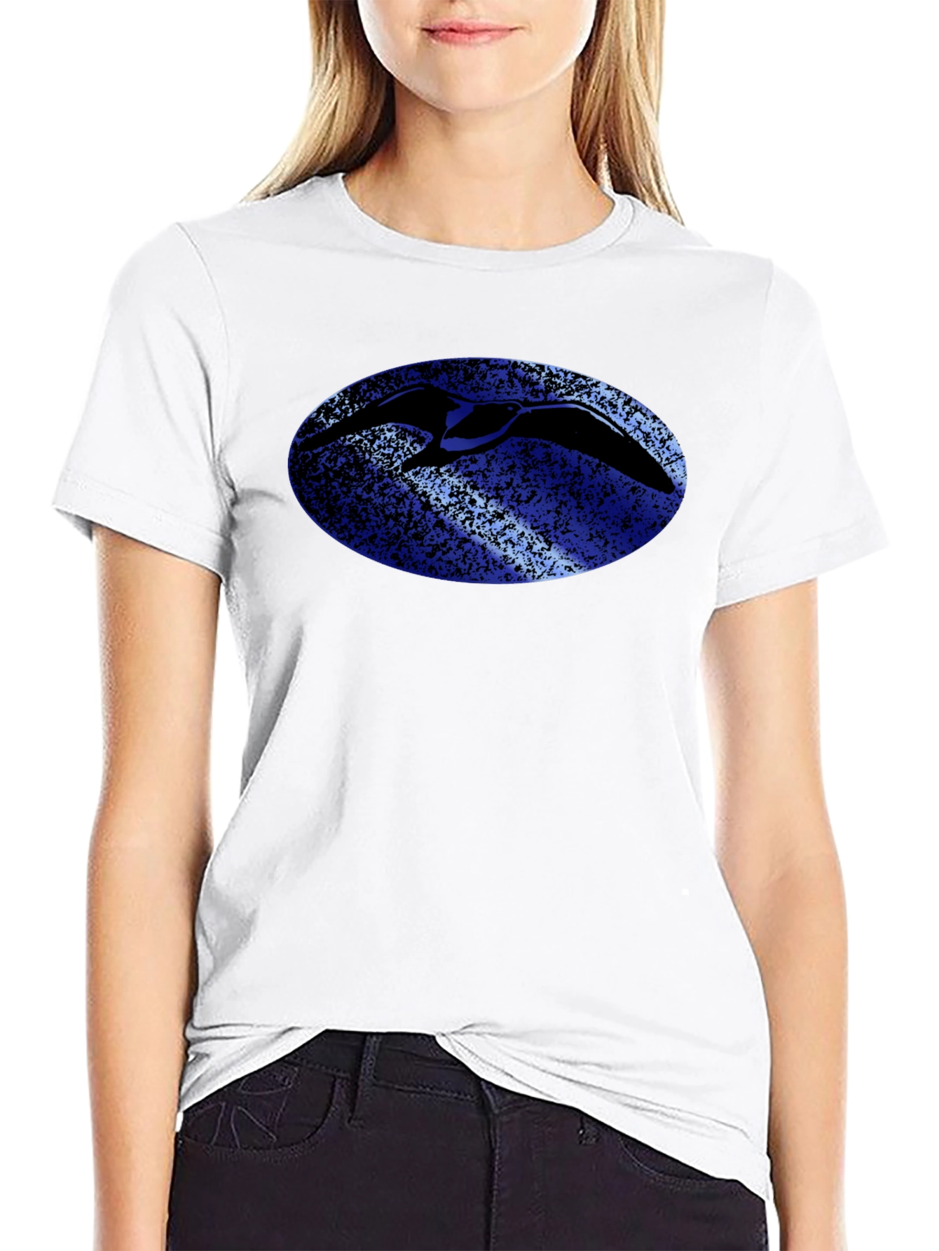 Bird Silhouette Graphic Tee - Black Cotton T-Shirt