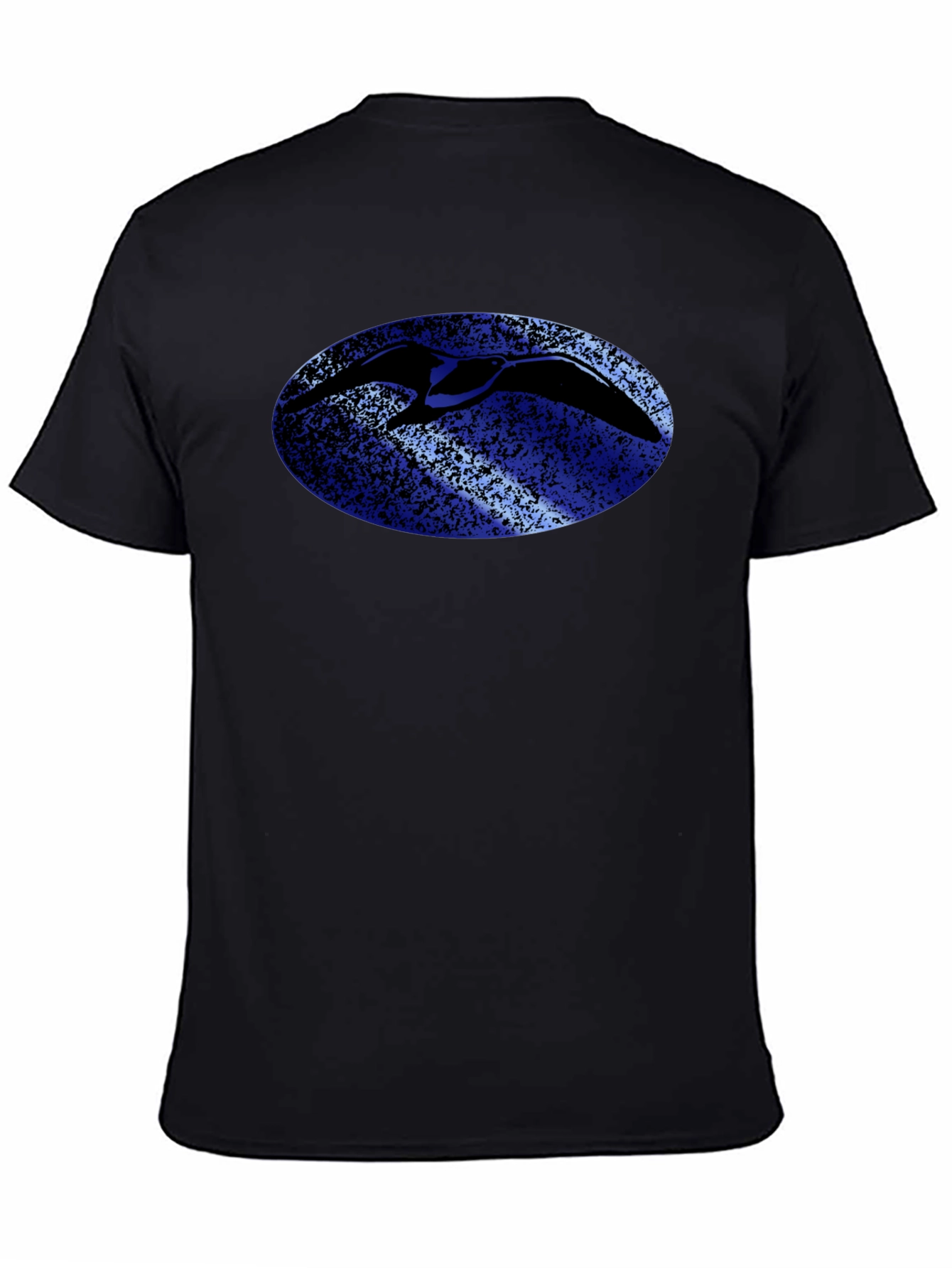 Bird Silhouette Graphic Tee - Black Cotton T-Shirt