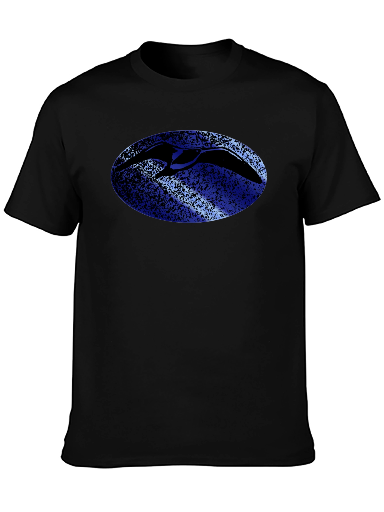 Bird Silhouette Graphic Tee - Black Cotton T-Shirt