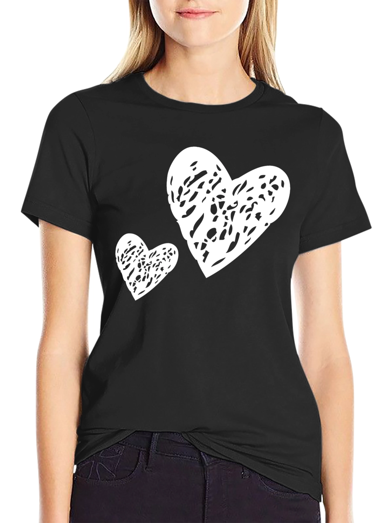 Black Heart Scribble Tee - Trendy Graphic T-Shirt