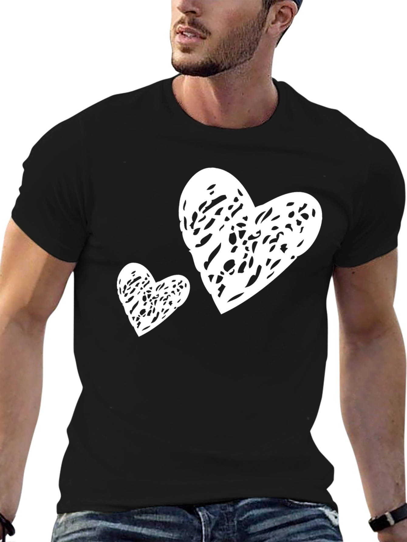 Black Heart Scribble Tee - Trendy Graphic T-Shirt