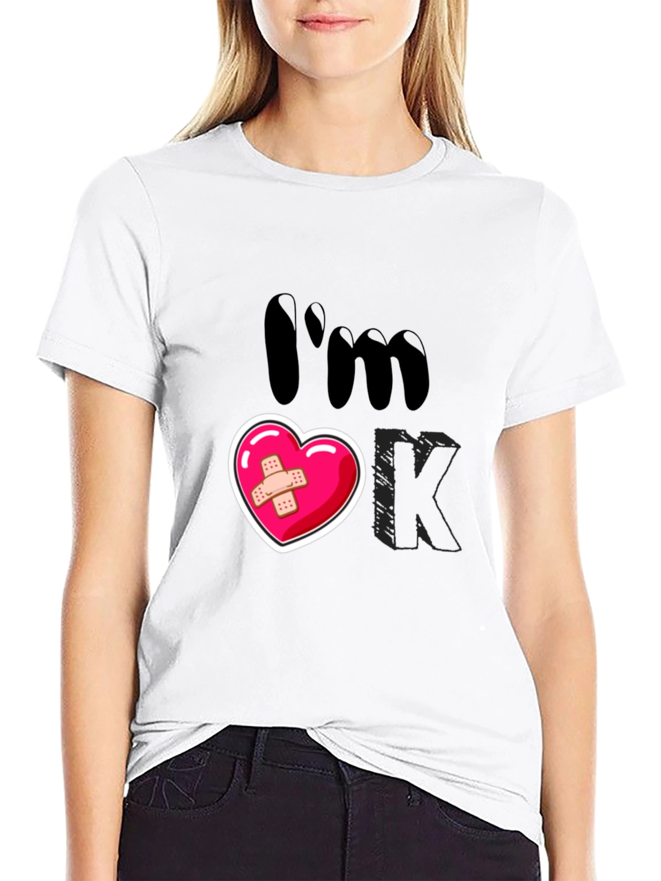 Im OK T-Shirt Heart Graphic Tee