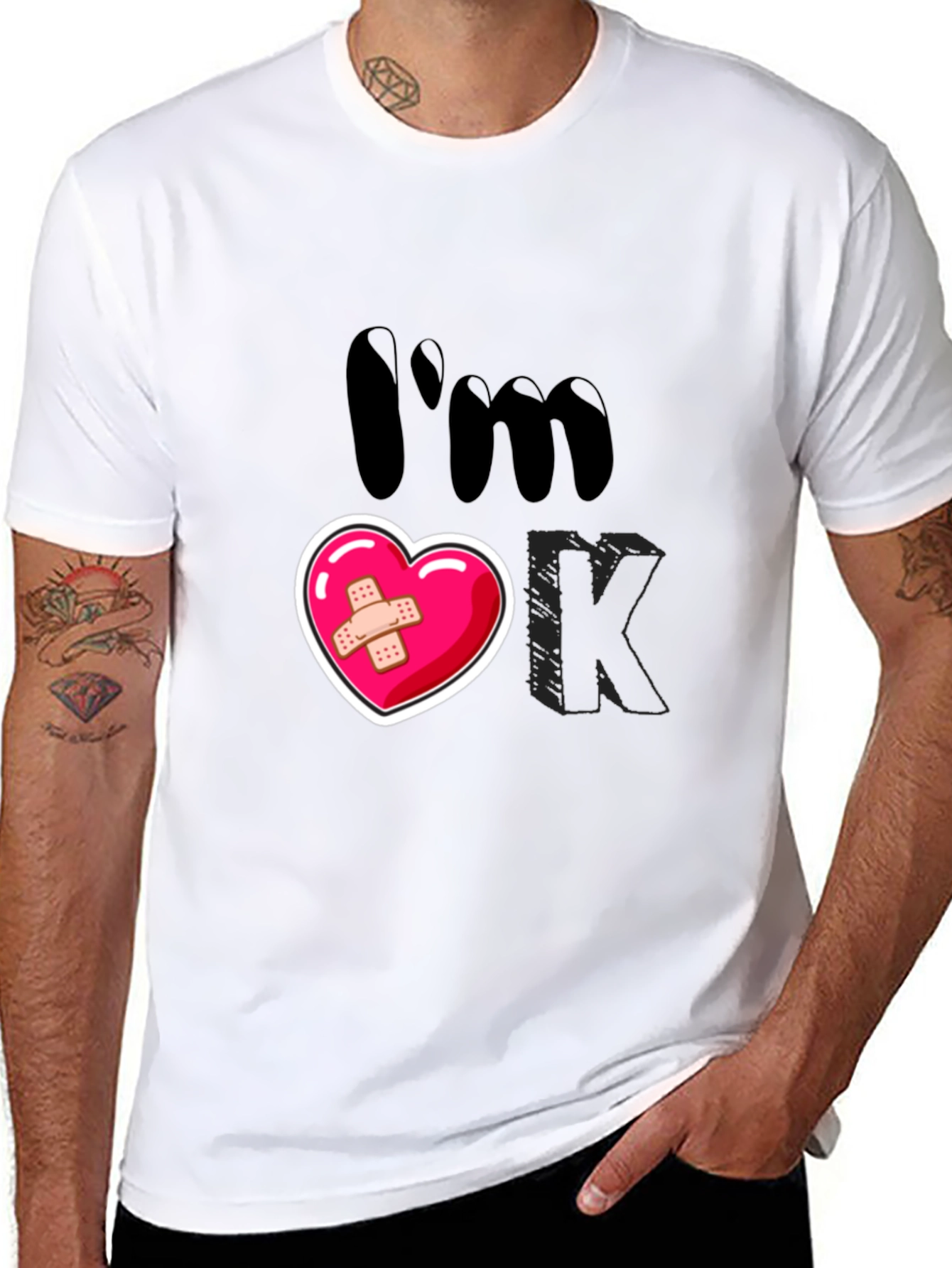 Im OK T-Shirt Heart Graphic Tee