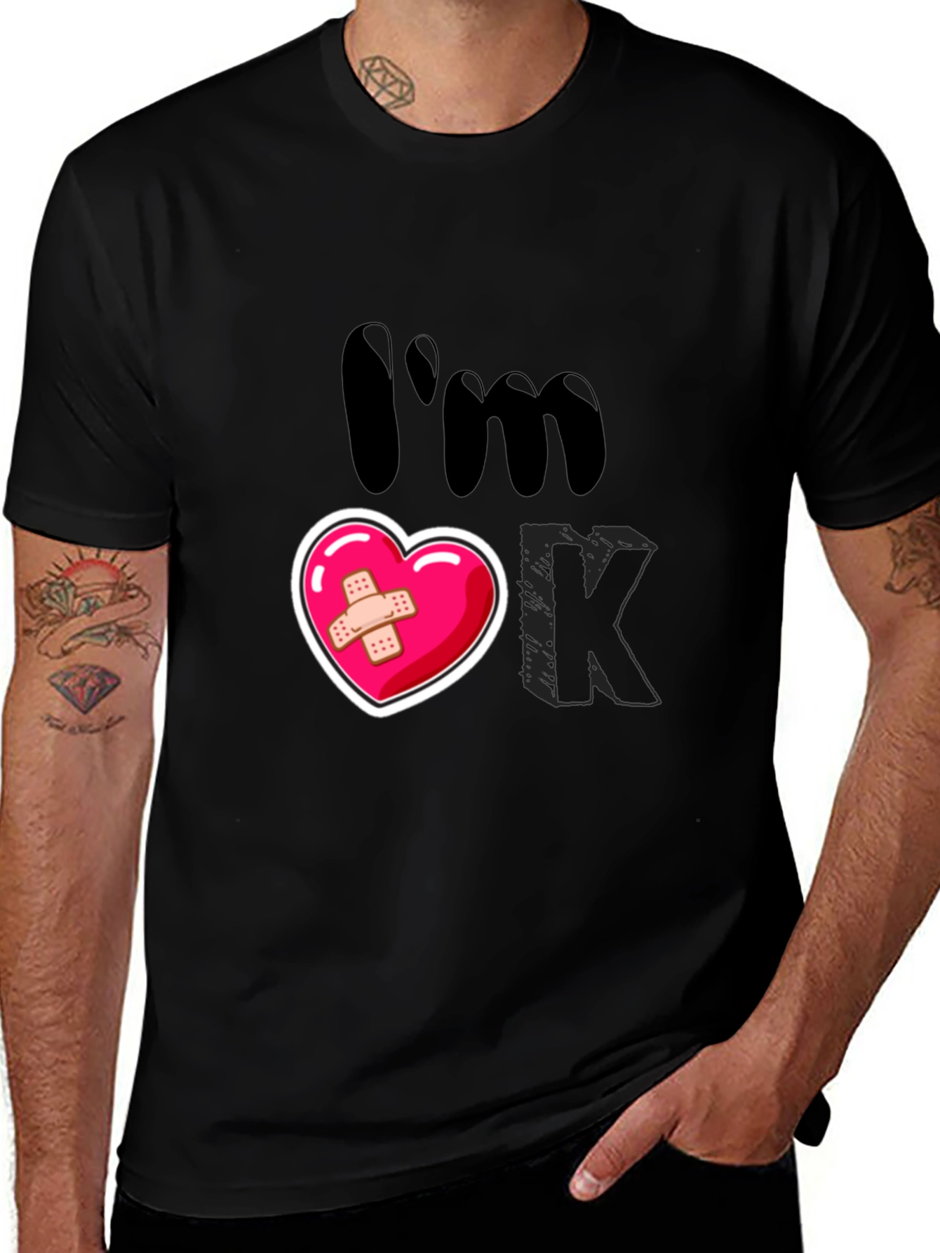 Im OK T-Shirt Heart Graphic Tee