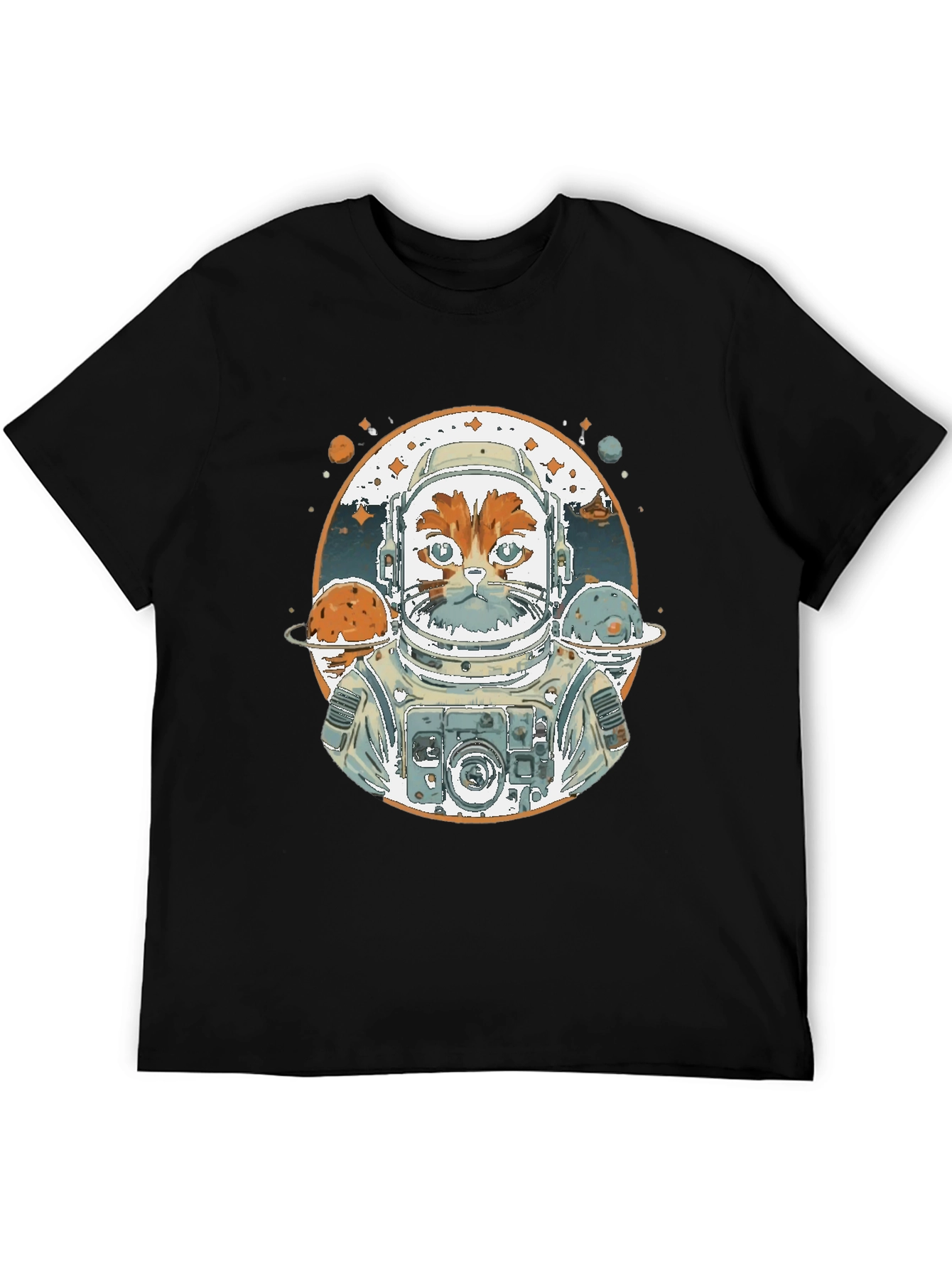 Astronaut Cat Graphic Tee - Space Adventure Style