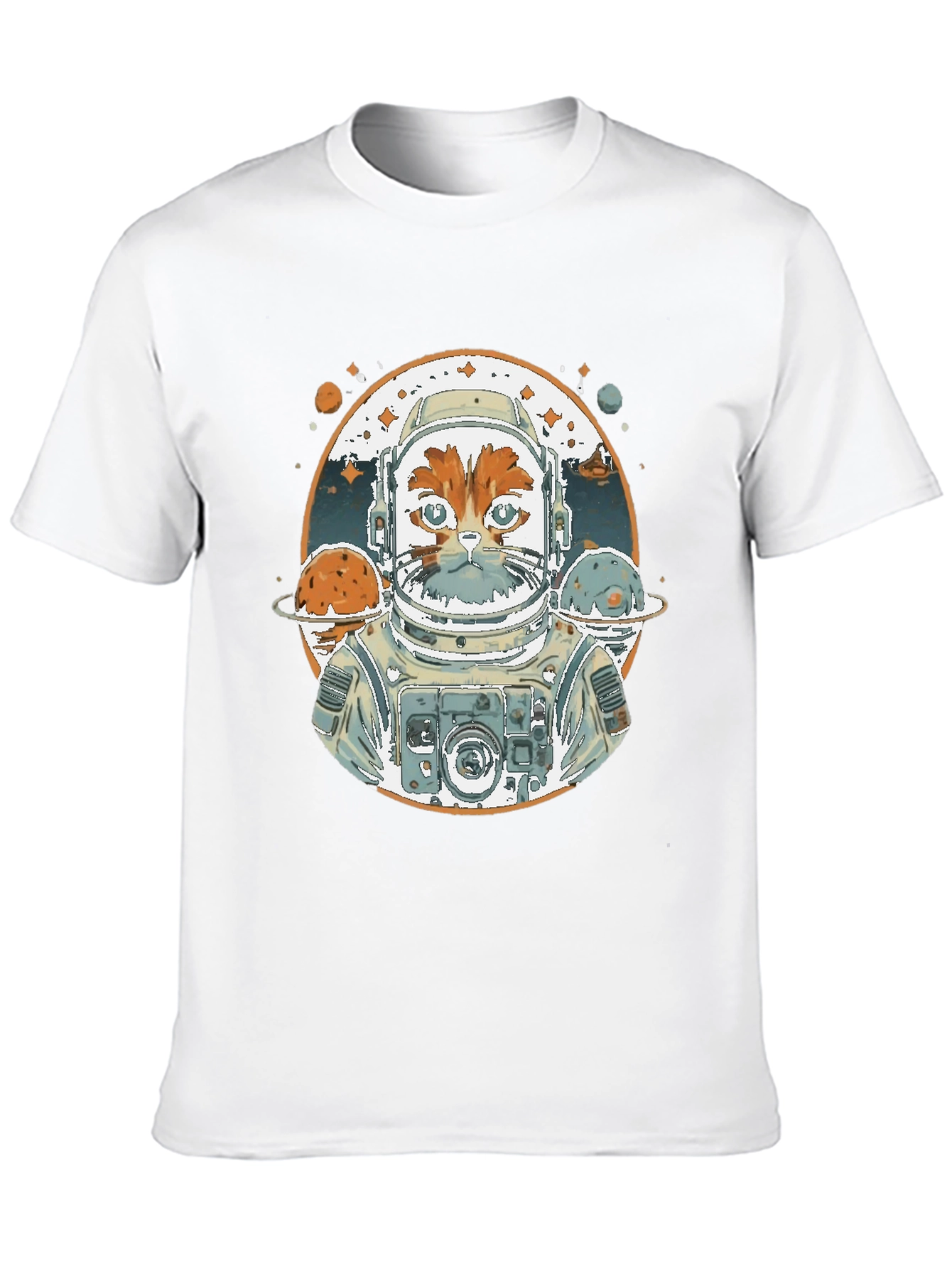 Astronaut Cat Graphic Tee - Space Adventure Style
