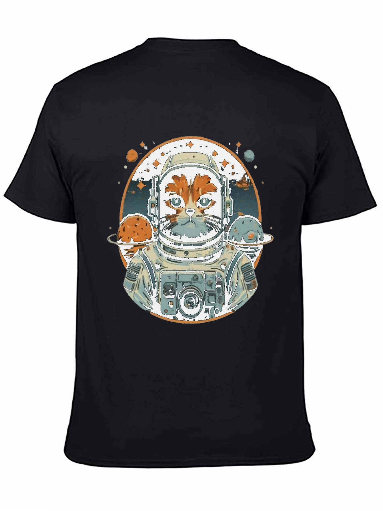 Astronaut Cat Graphic Tee - Space Adventure Style