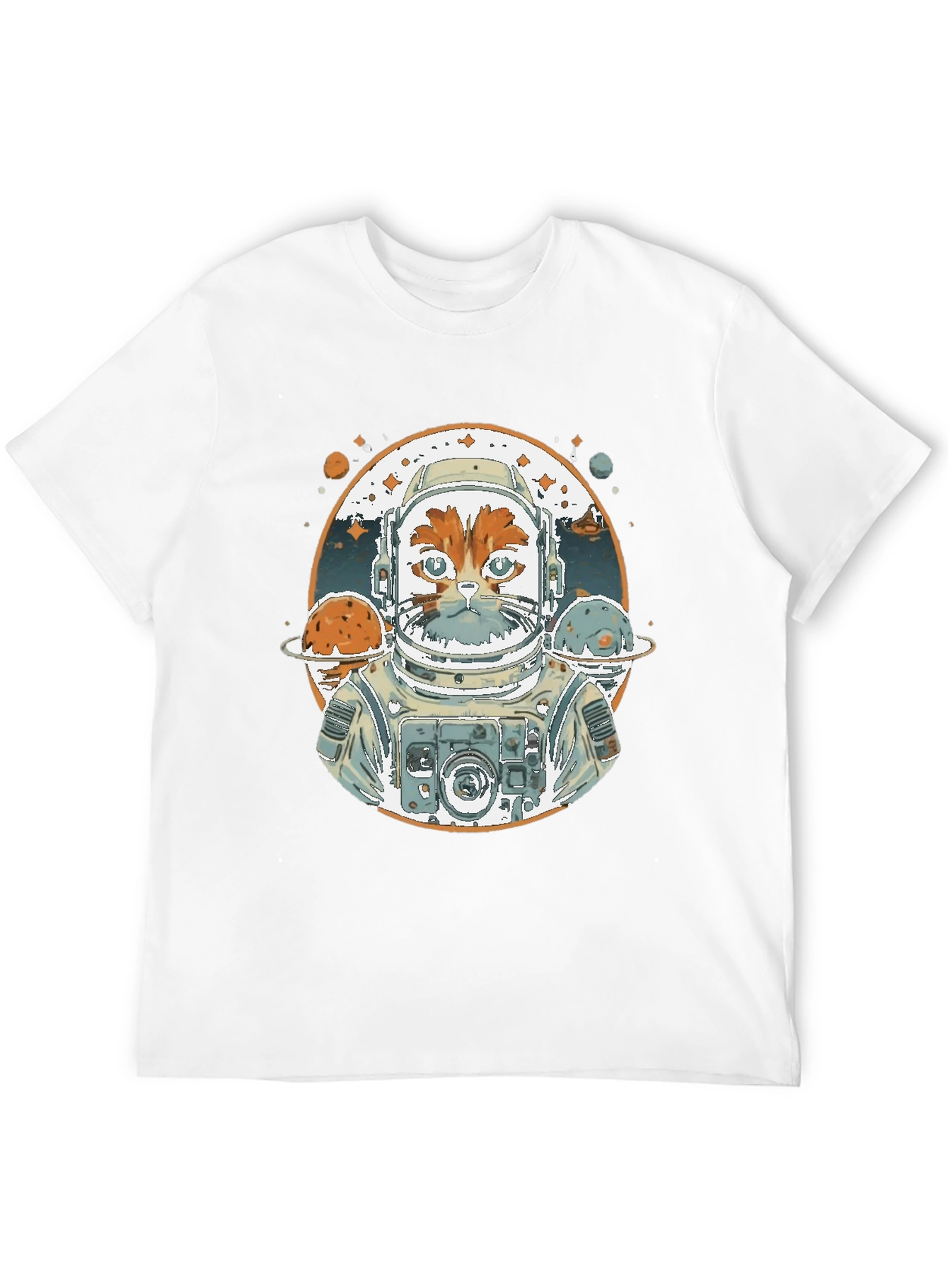 Astronaut Cat Graphic Tee - Space Adventure Style