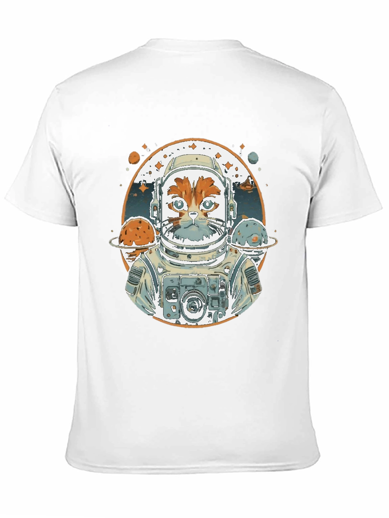Astronaut Cat Graphic Tee - Space Adventure Style