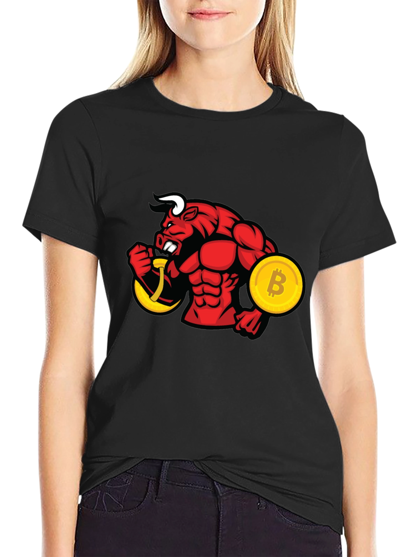 Bitcoin Bull Black T-Shirt - Crypto Investor Style
