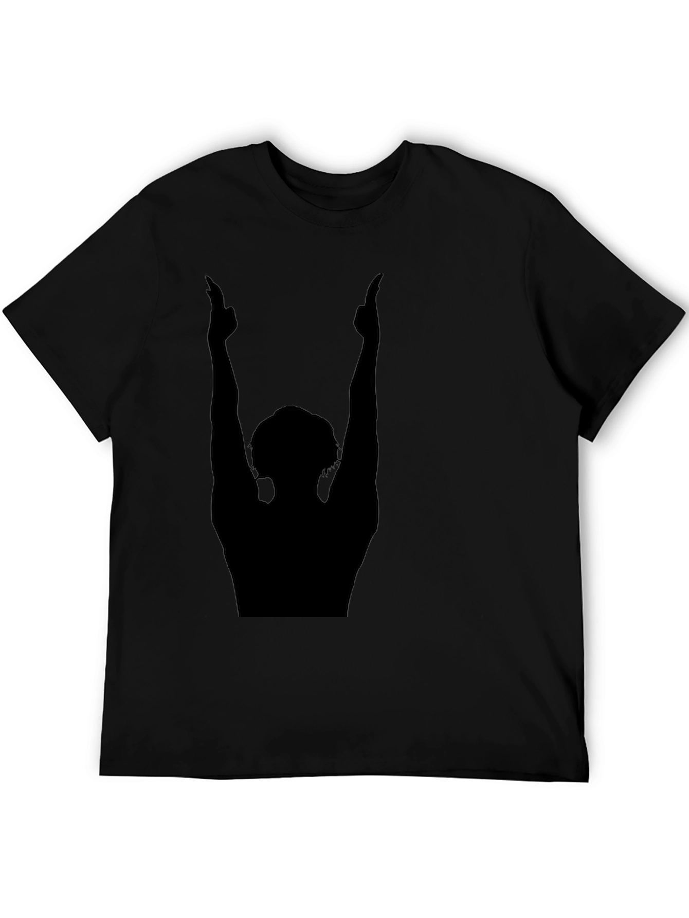 Silhouette Graphic Print Black Crew Neck Tee
