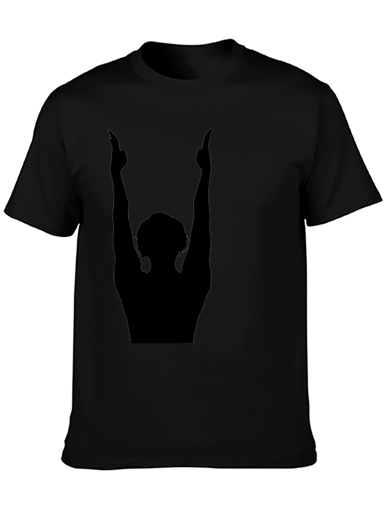 Silhouette Graphic Print Black Crew Neck Tee