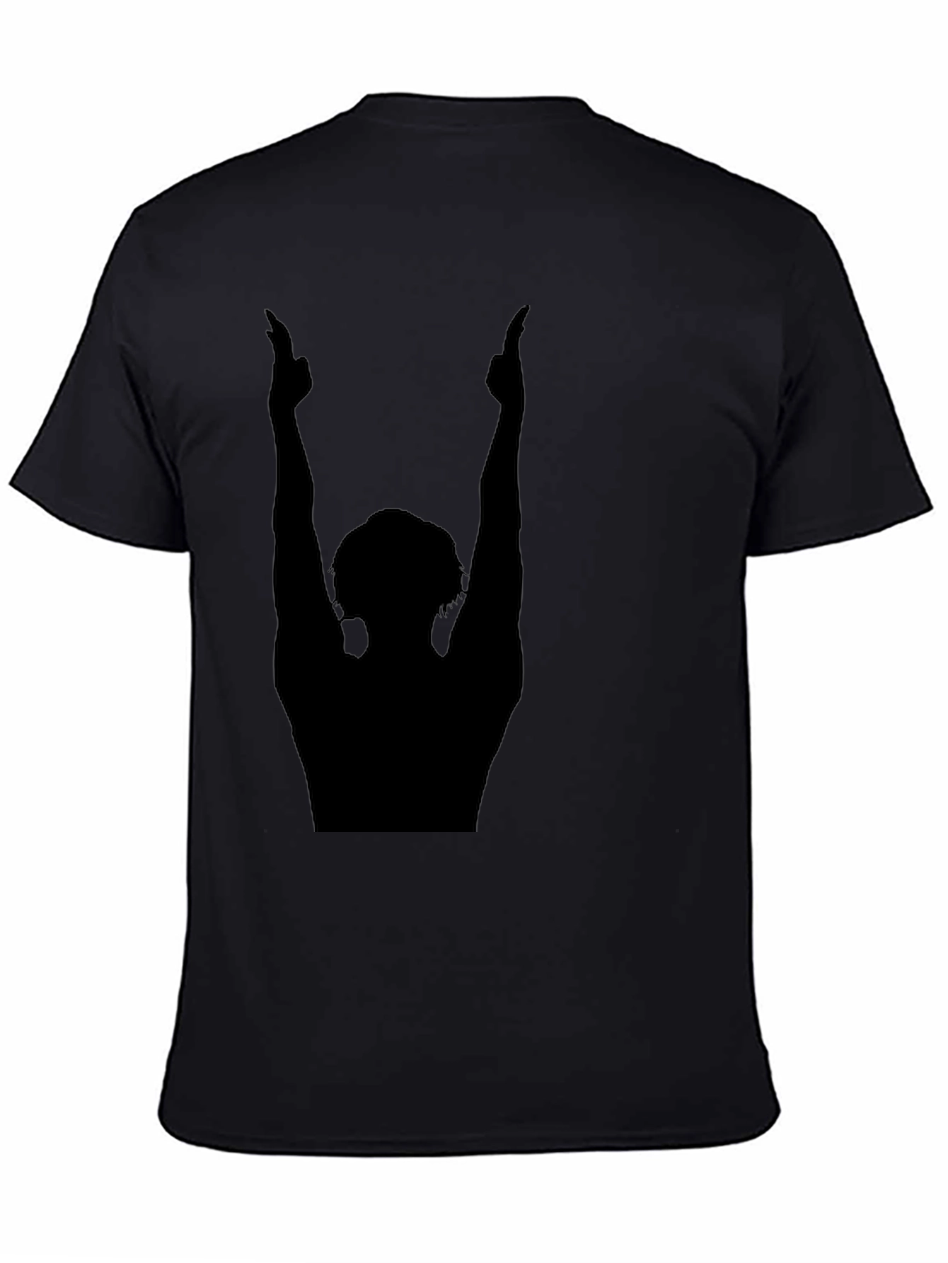 Silhouette Graphic Print Black Crew Neck Tee