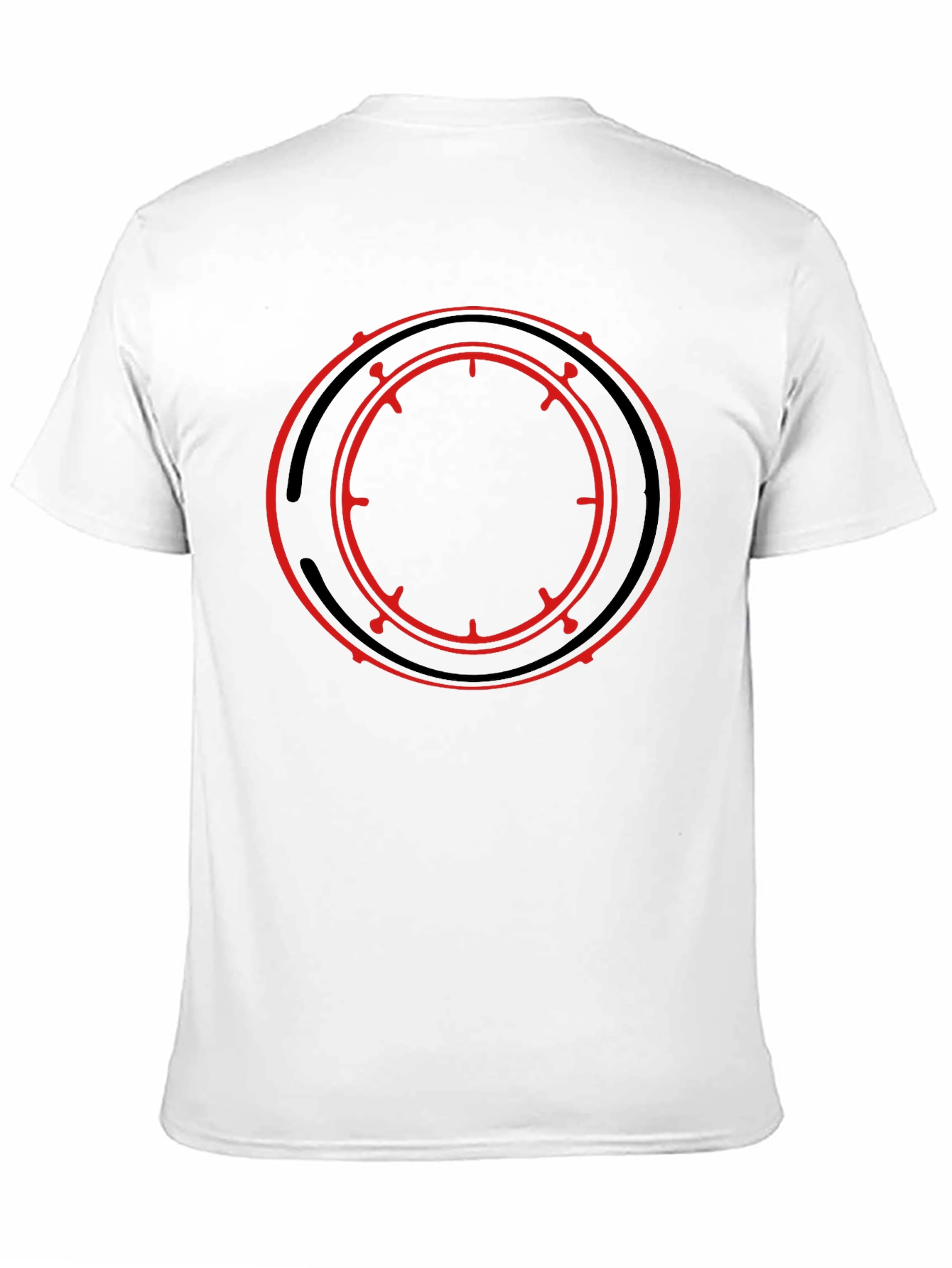 Black T-Shirt with Red Circle Graphic