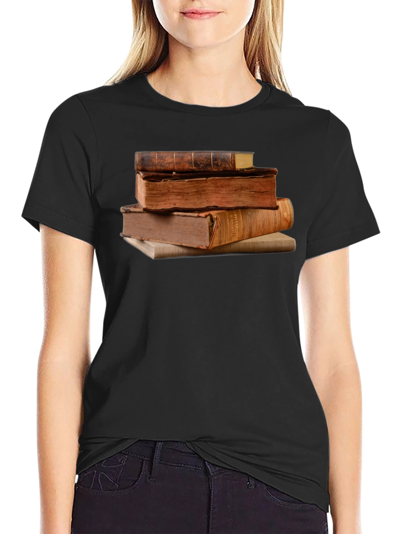 Stacked Books Graphic T-Shirt