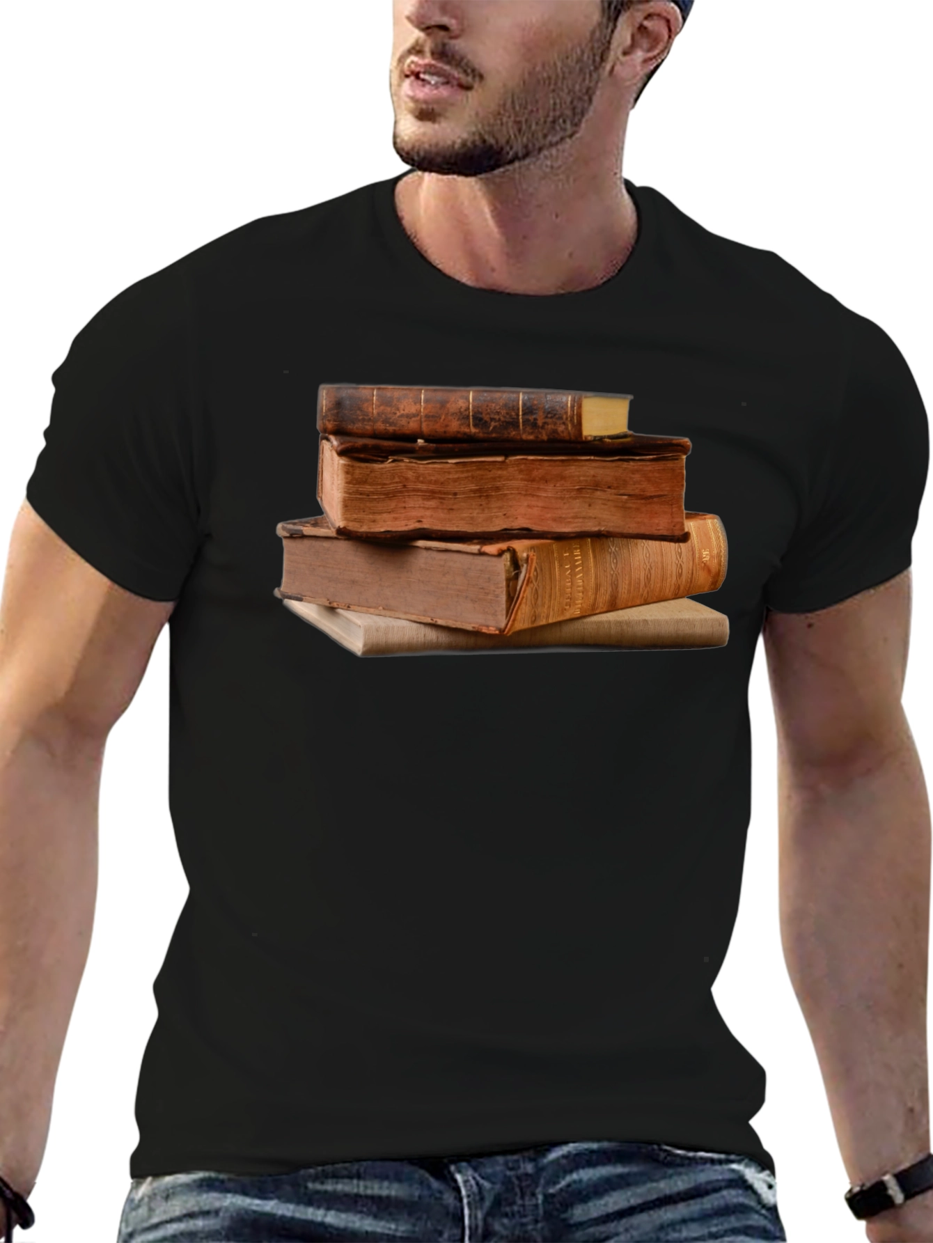 Stacked Books Graphic T-Shirt