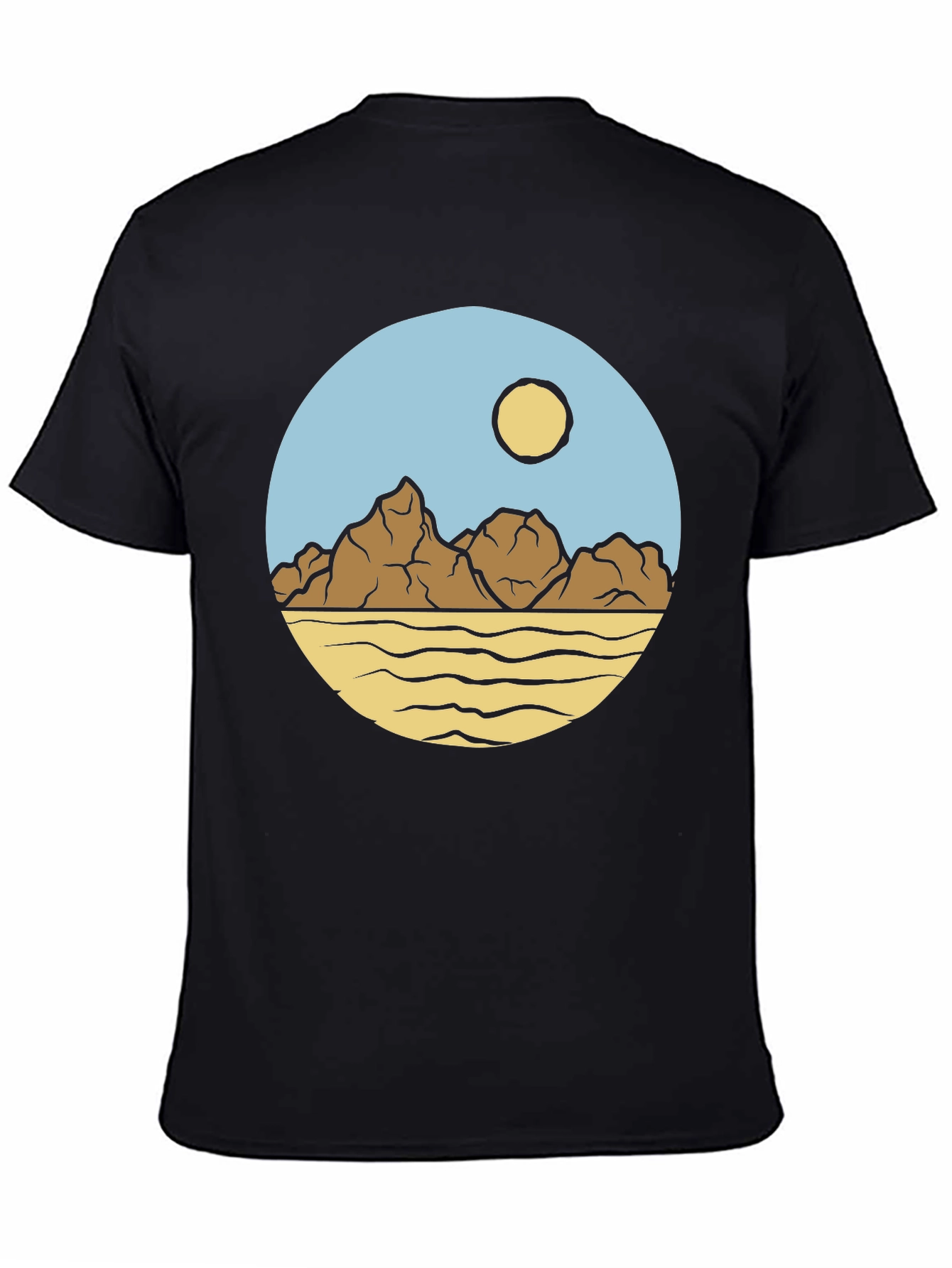 Mountainscape Graphic Print Crew Neck T-Shirt
