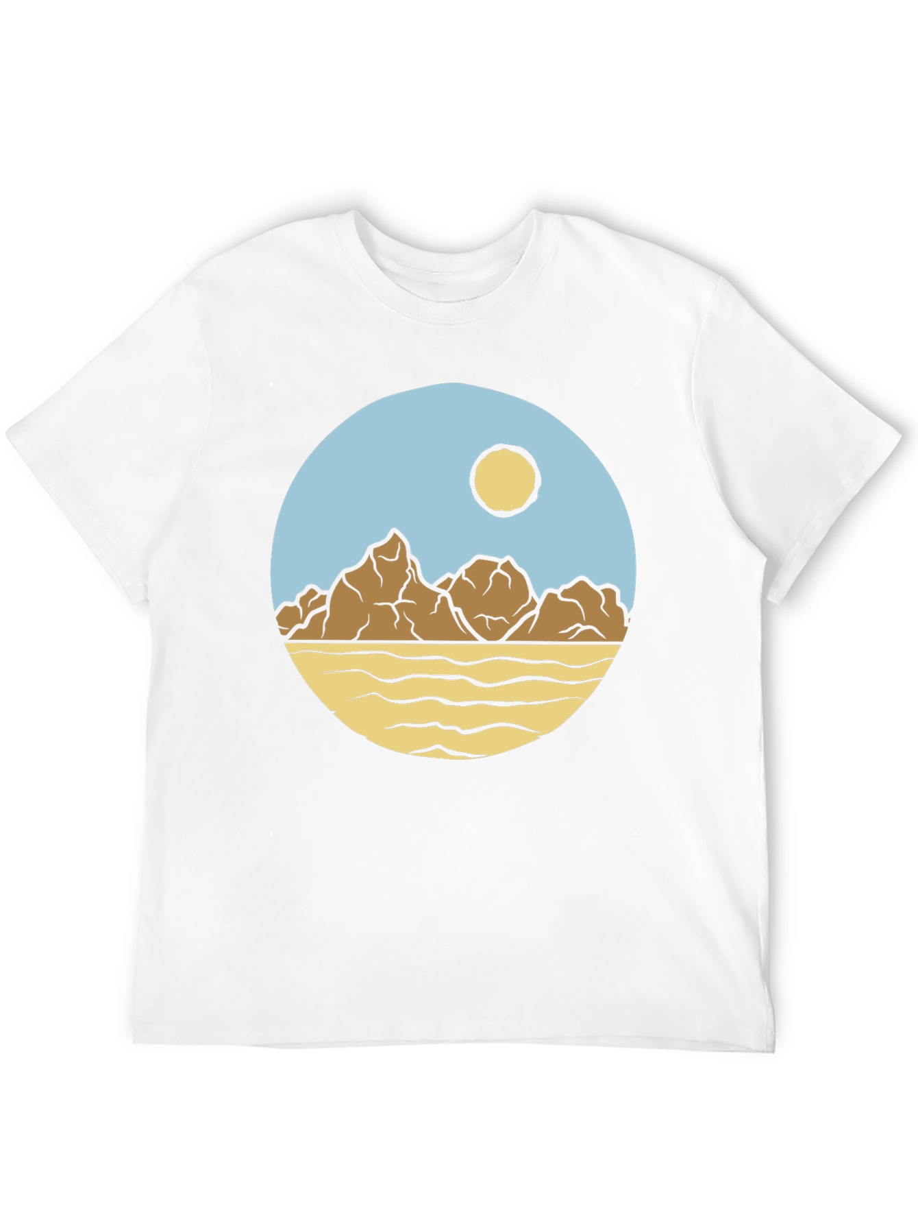 Mountainscape Graphic Print Crew Neck T-Shirt
