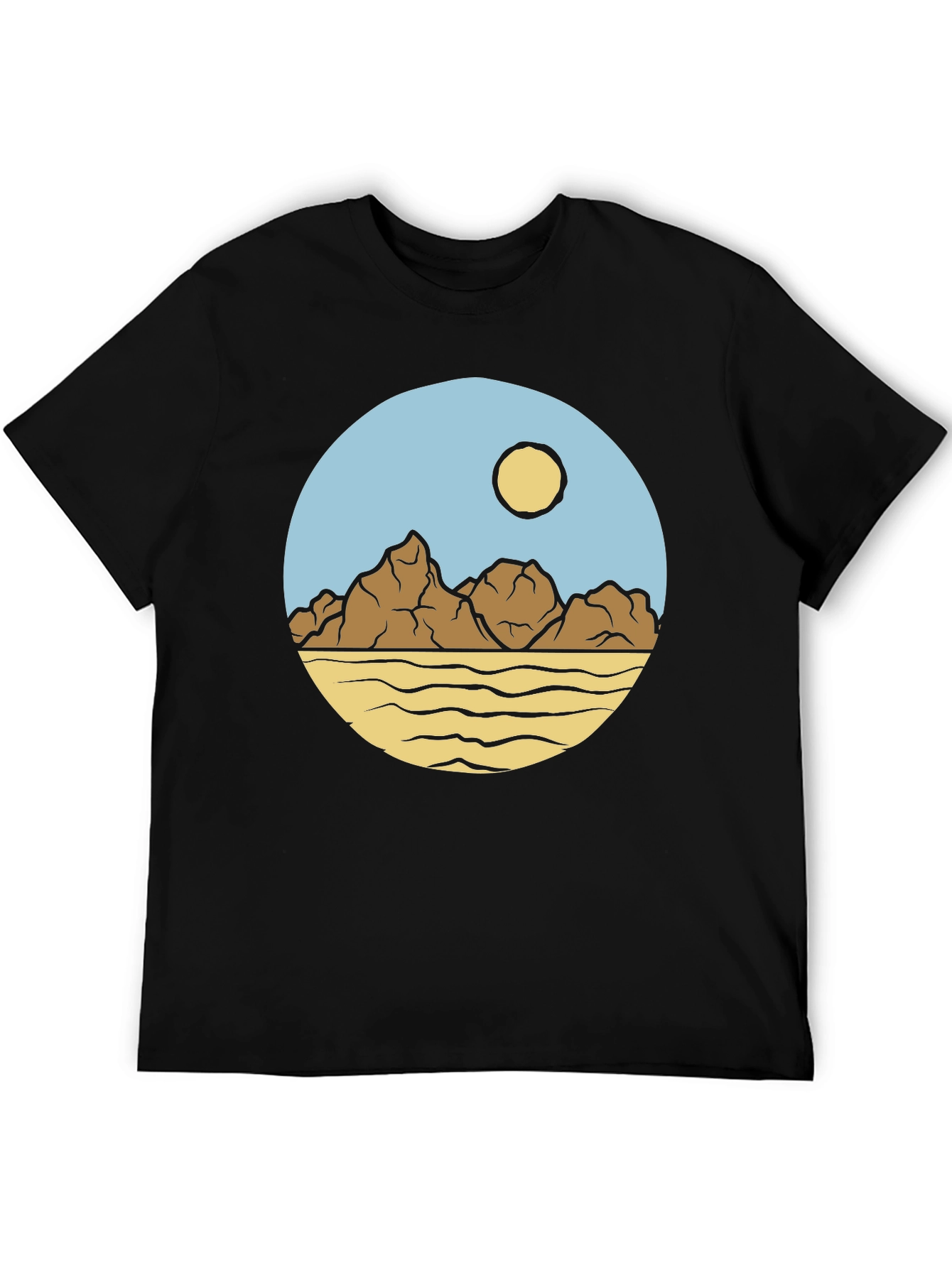 Mountainscape Graphic Print Crew Neck T-Shirt