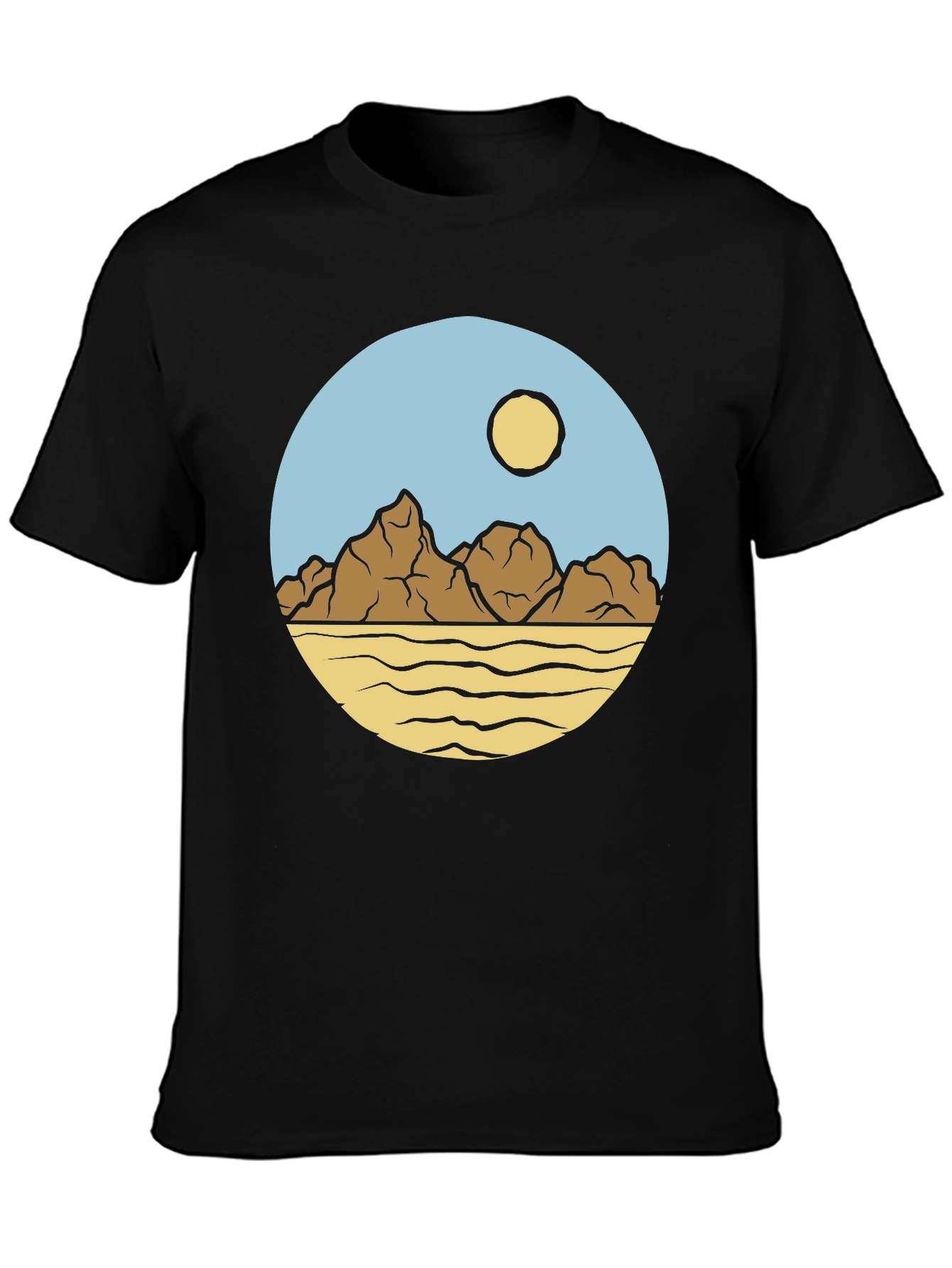 Mountainscape Graphic Print Crew Neck T-Shirt