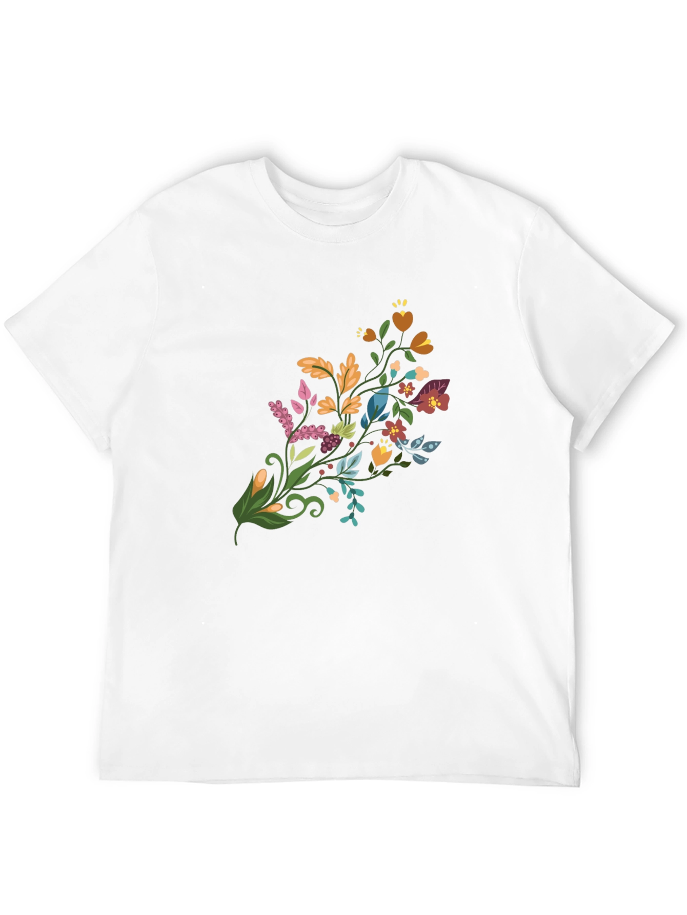Floral Bouquet Graphic Black T-Shirt