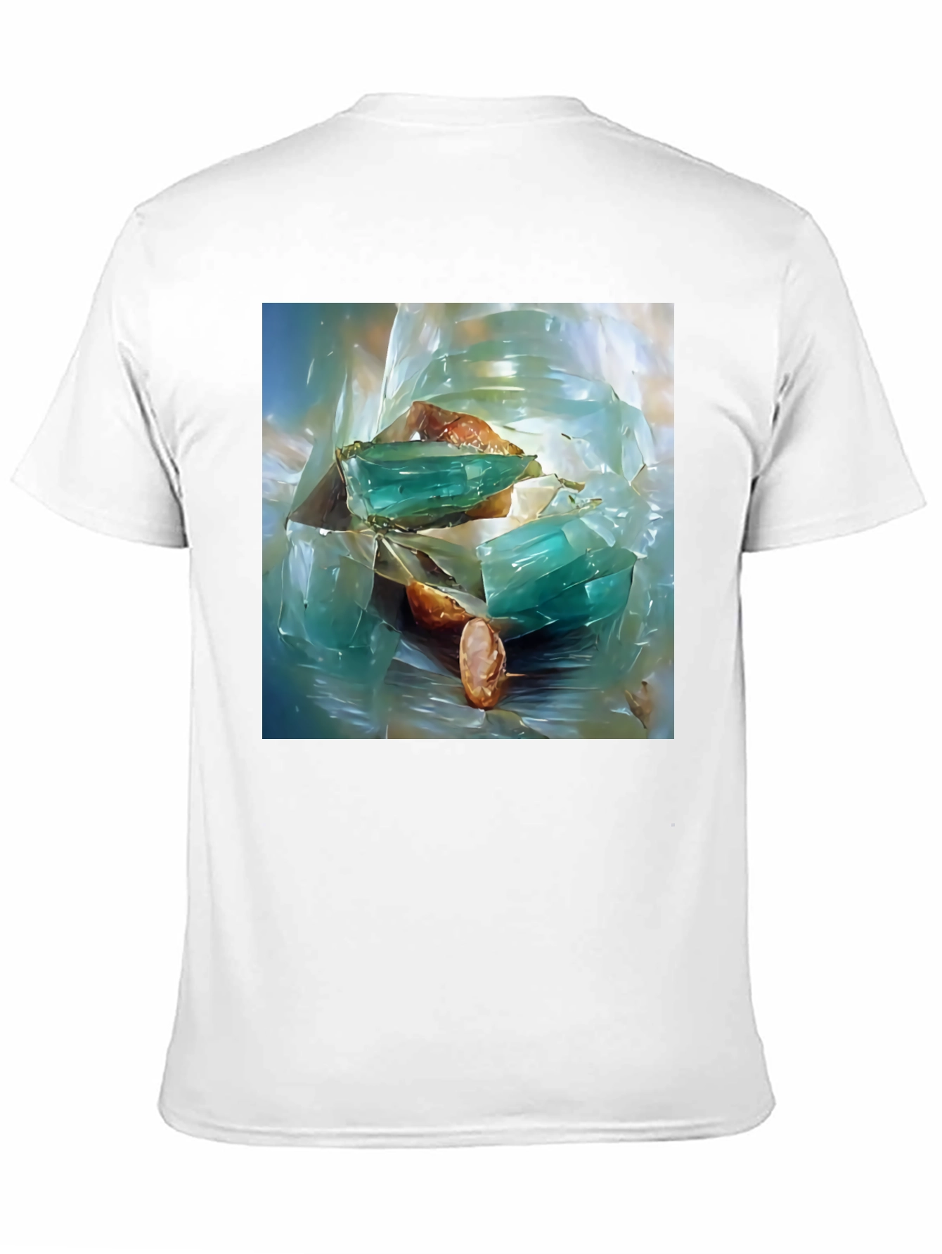 Abstract Gemstone Print Black T-Shirt
