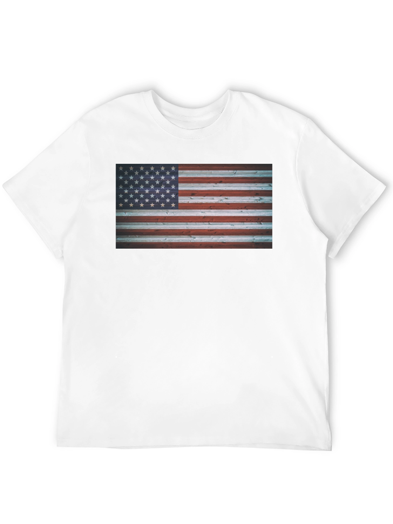 American Flag Wood Texture Graphic Tee