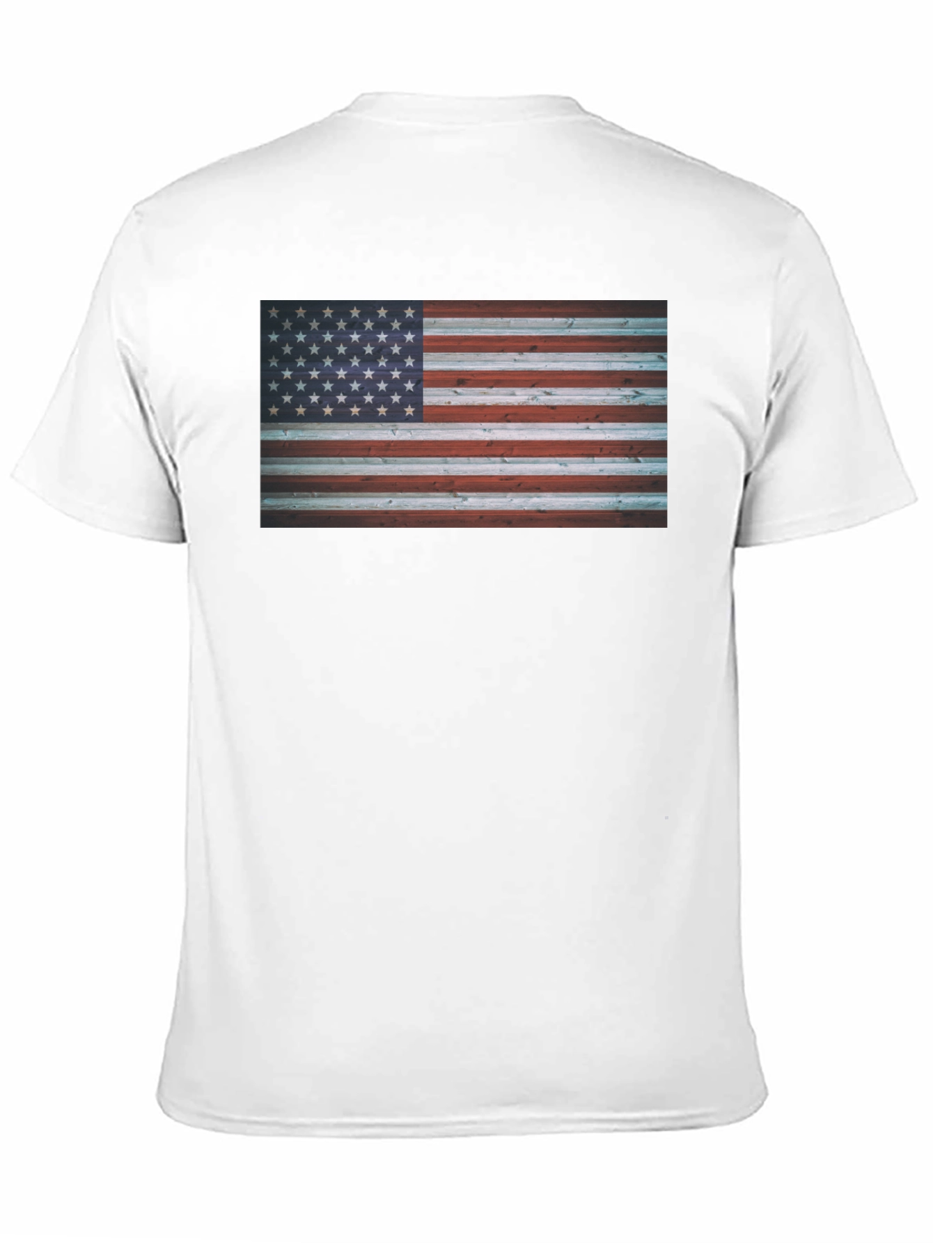 American Flag Wood Texture Graphic Tee