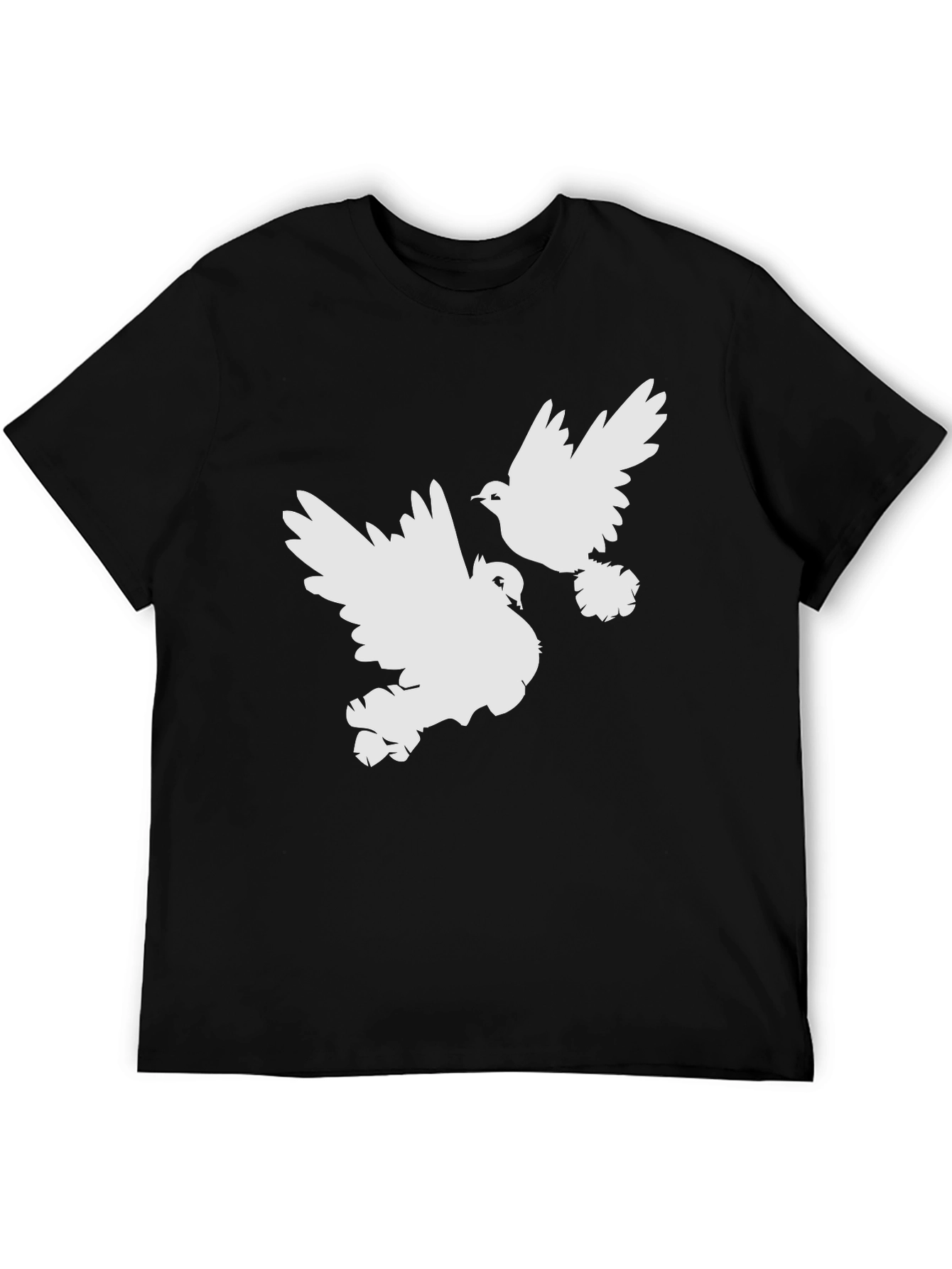 Doves Graphic Tee - Black Cotton Comfort