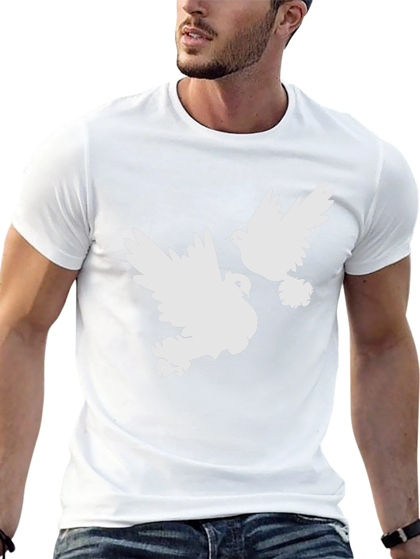 Doves Graphic Tee - Black Cotton Comfort