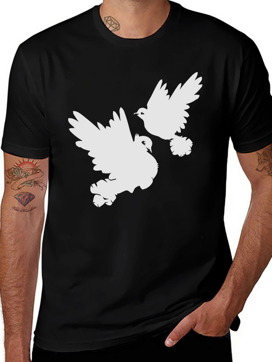 Doves Graphic Tee - Black Cotton Comfort