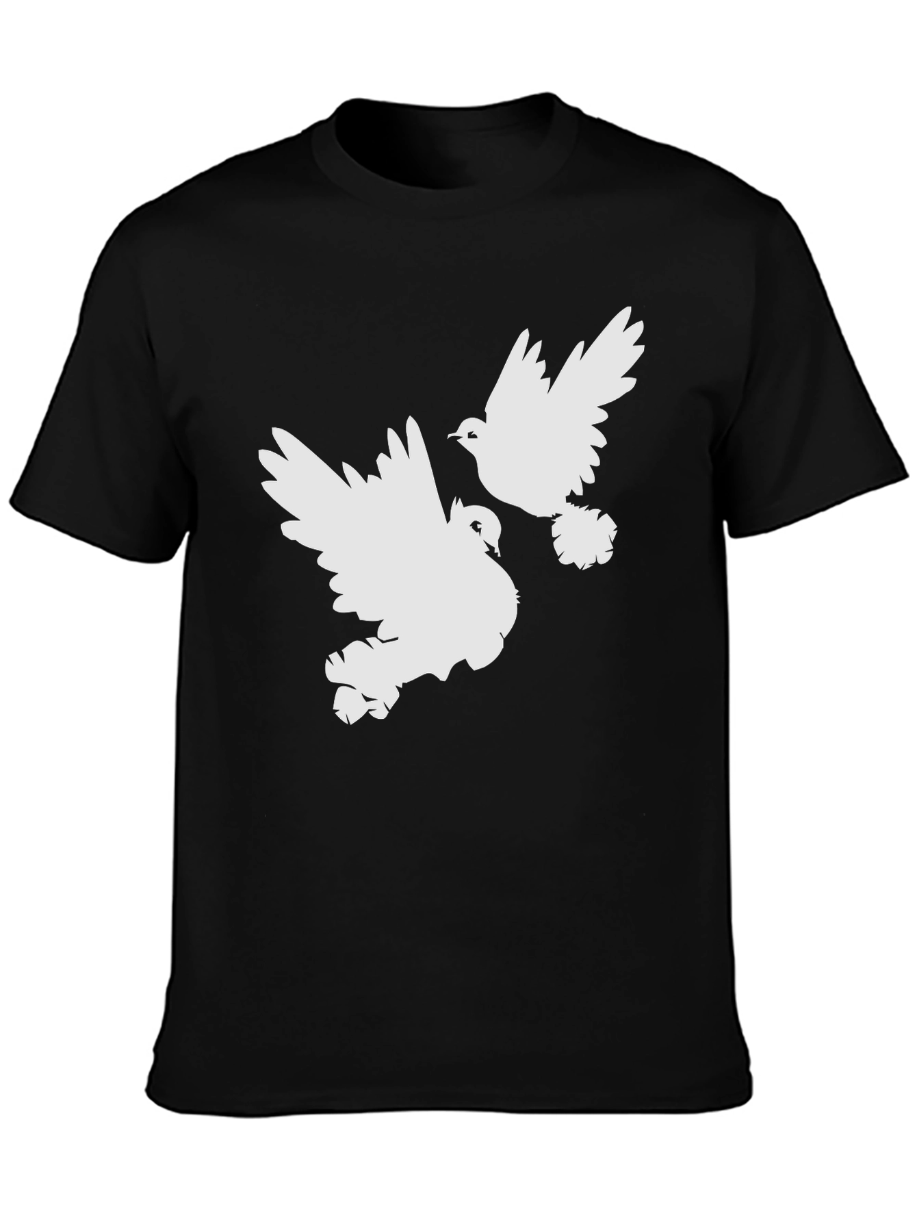 Doves Graphic Tee - Black Cotton Comfort