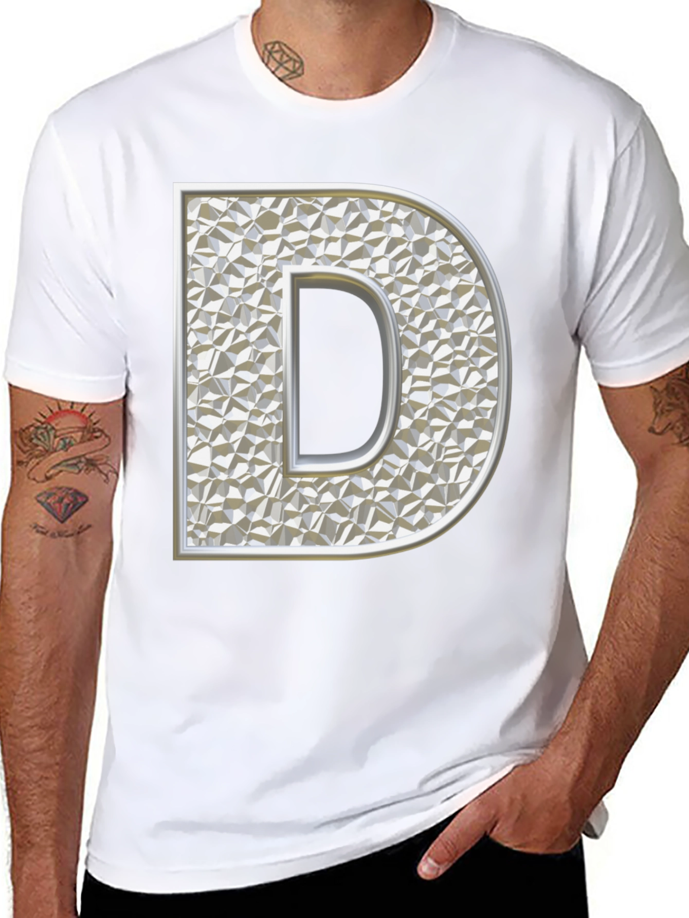 Letter D Graphic Print T-Shirt
