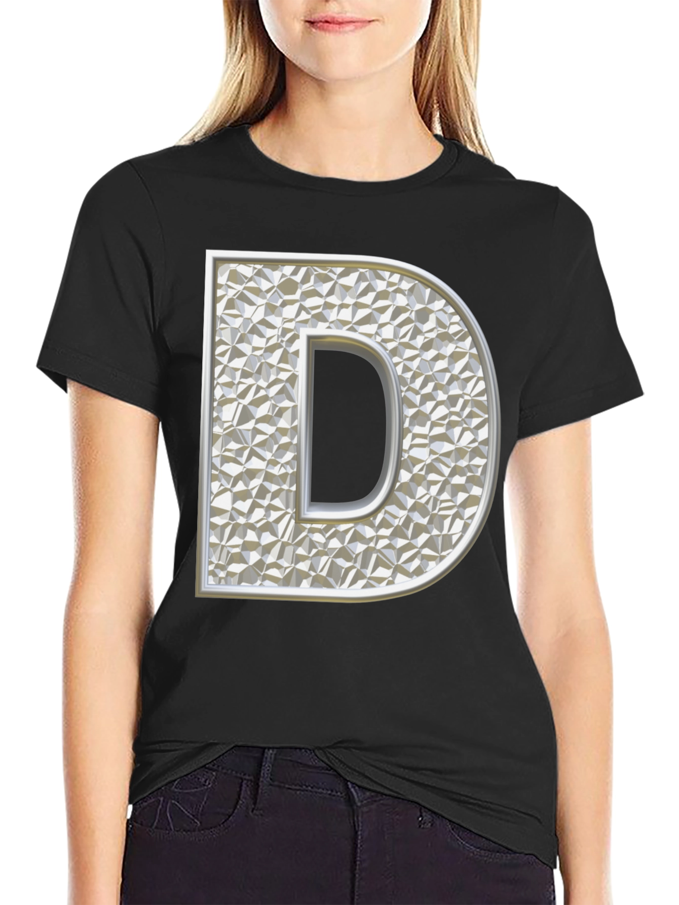 Letter D Graphic Print T-Shirt