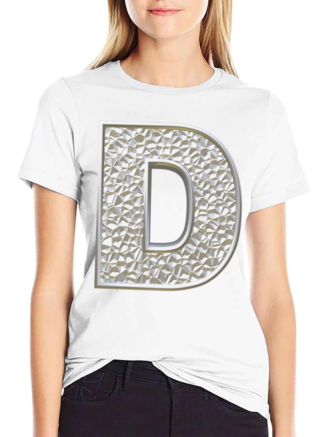 Letter D Graphic Print T-Shirt