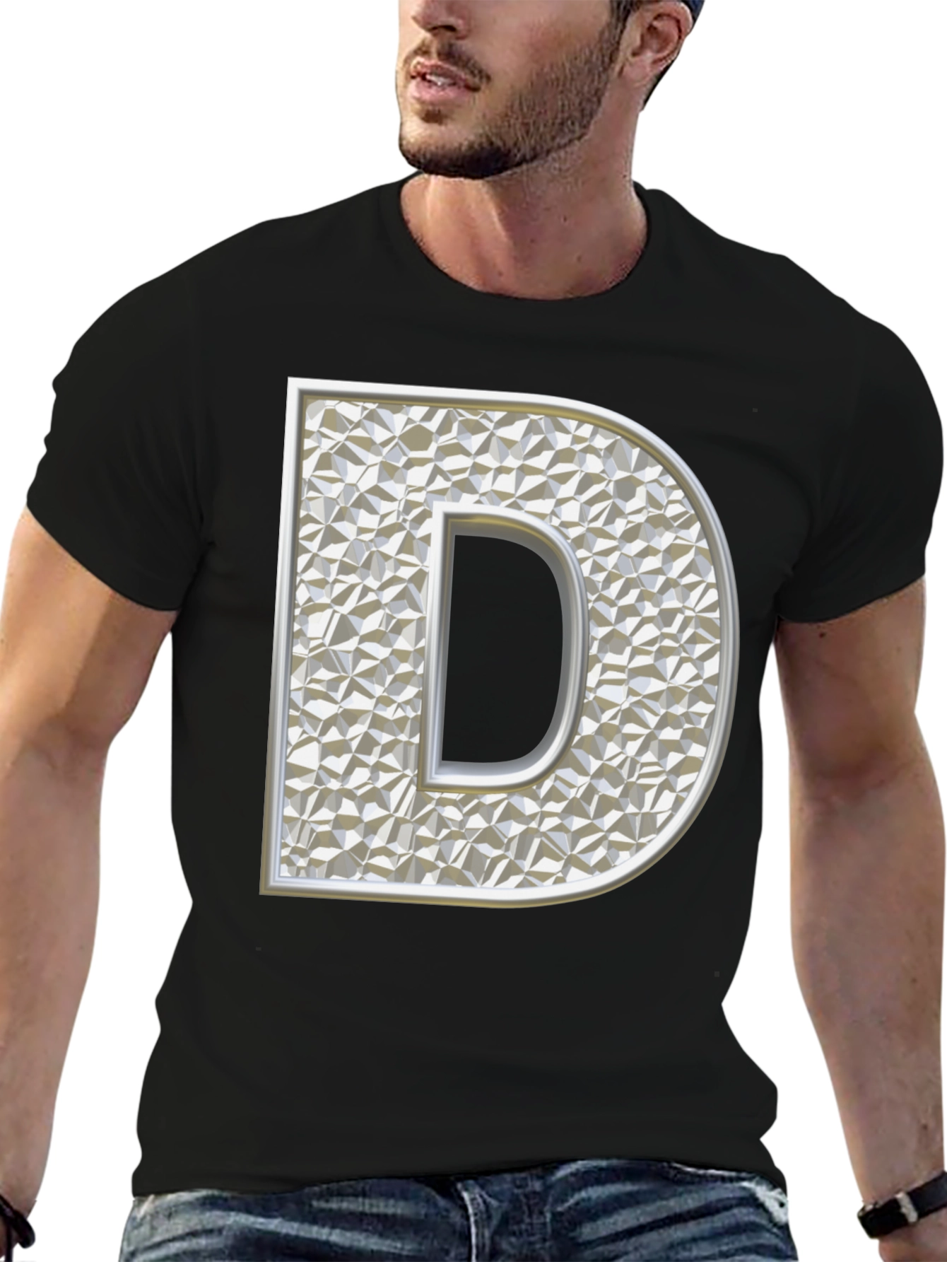 Letter D Graphic Print T-Shirt