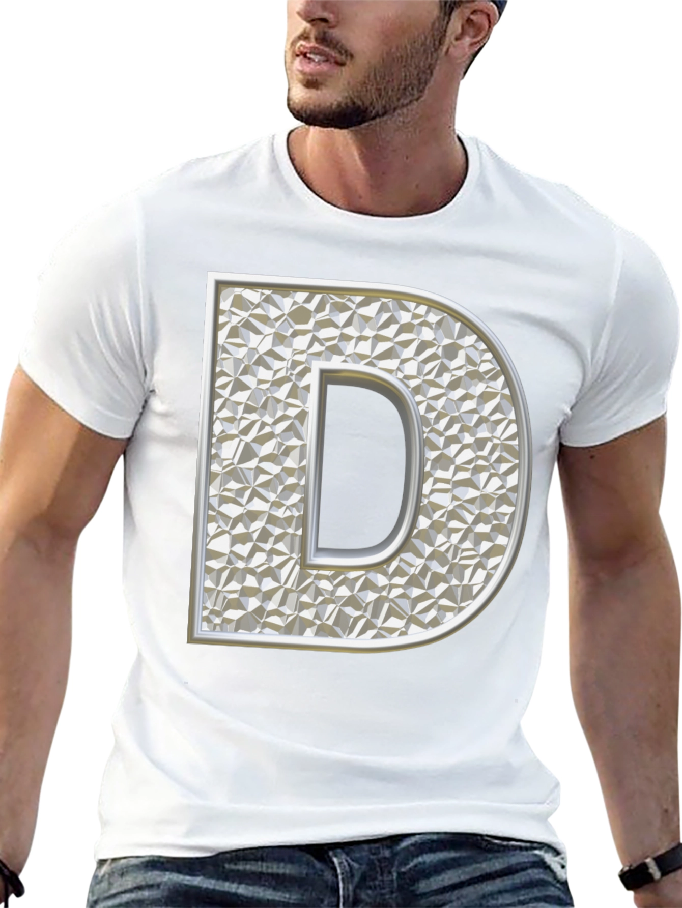 Letter D Graphic Print T-Shirt